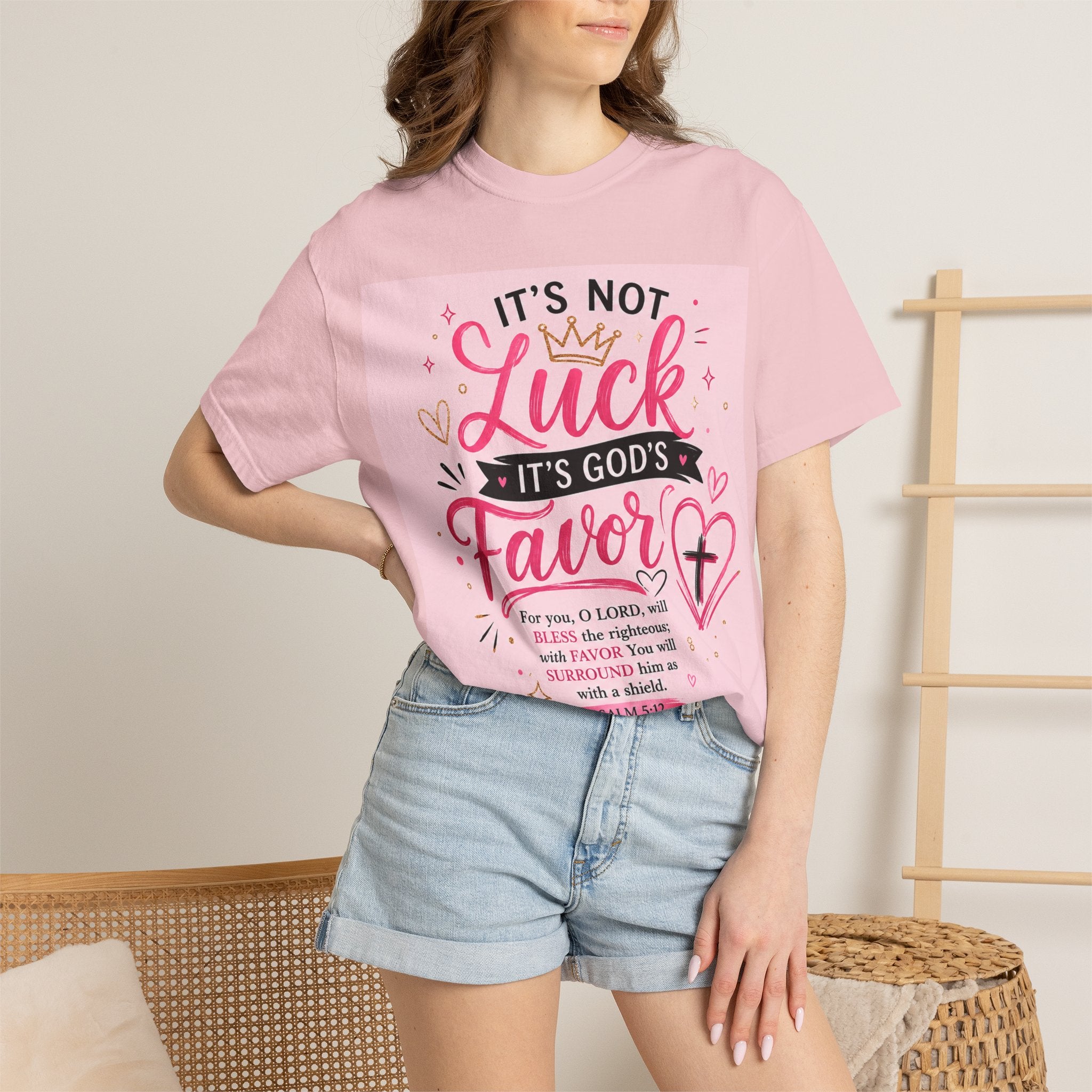 Christian Faith T-Shirt — "It's Not Luck, It's God's Favor" Inspirational Tee