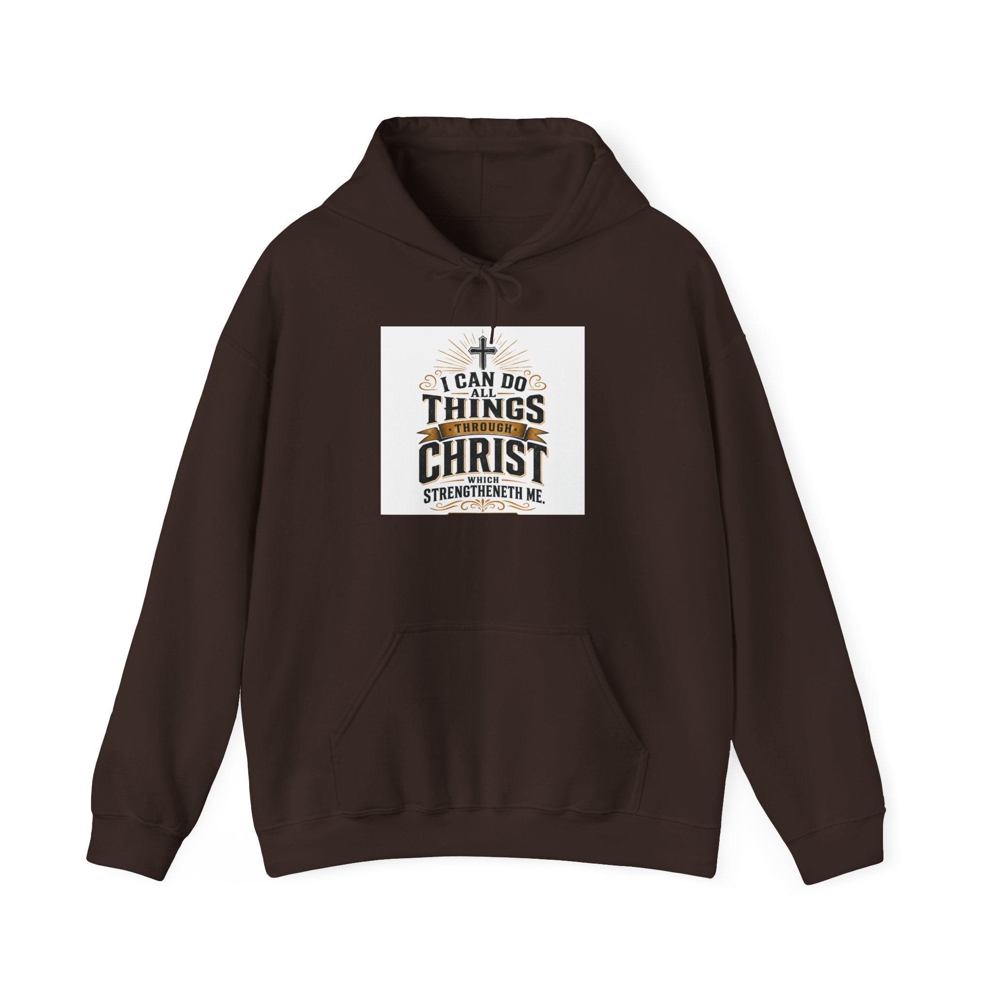 Christian Hoodie – "I Can Do All Things Through Christ" Inspirational Faith Sweatshirt