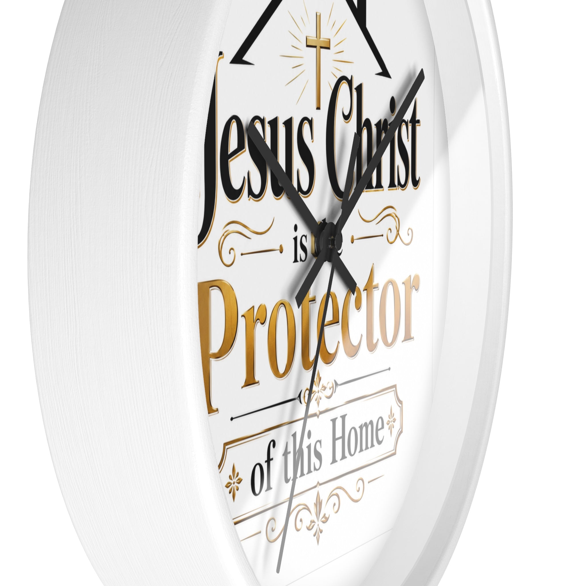 Jesus Christ Protector of This Home Wall Clock — Christian Home Décor