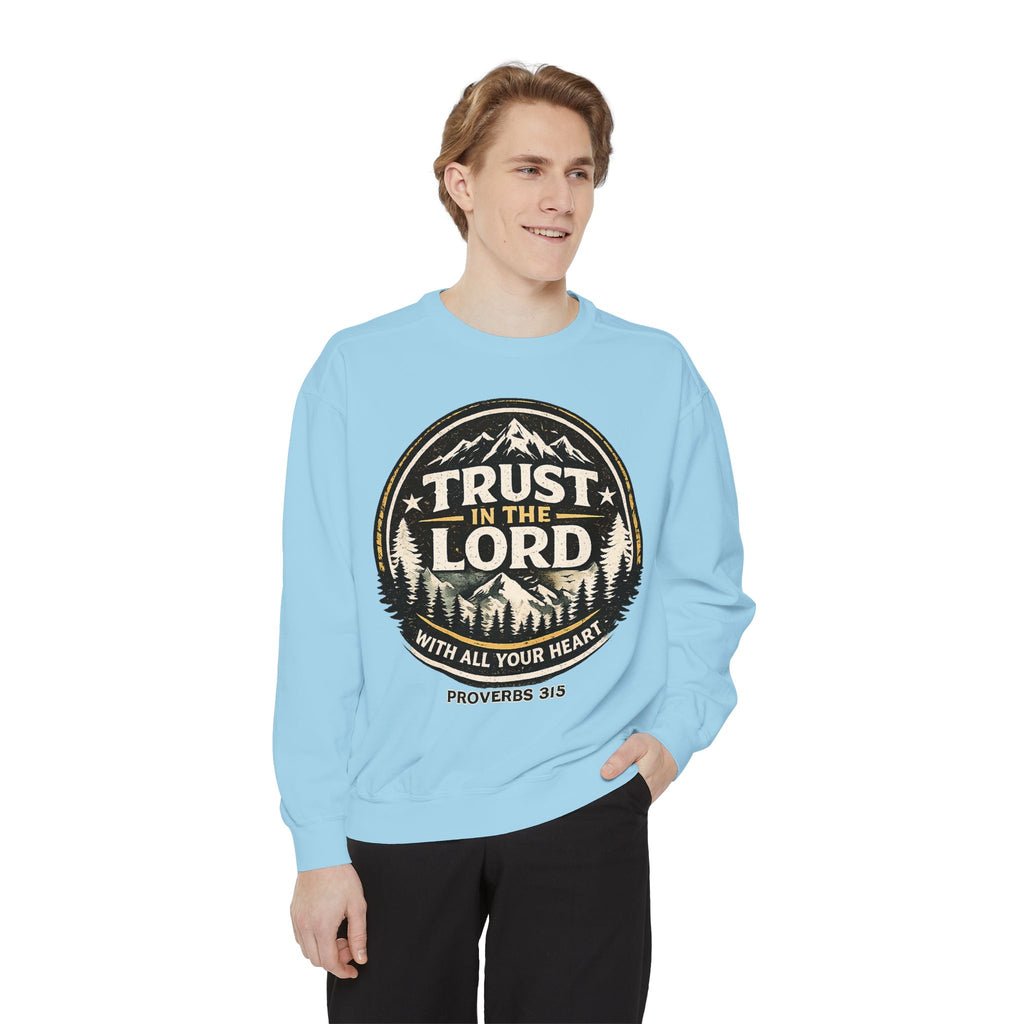Trust in the Lord Sweatshirt — Proverbs 3:5 Faith Graphic Crewneck