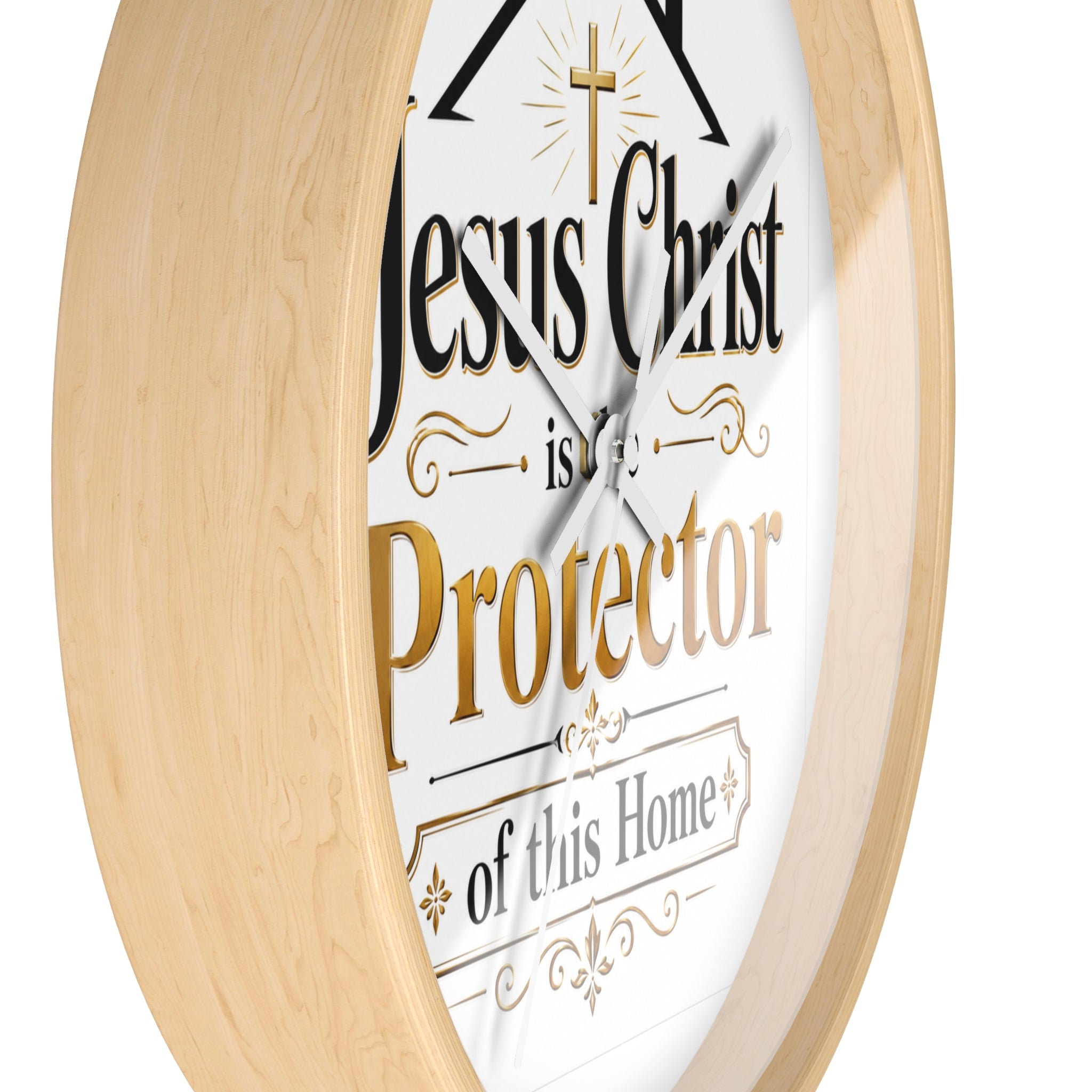 Jesus Christ Protector of This Home Wall Clock — Christian Home Décor