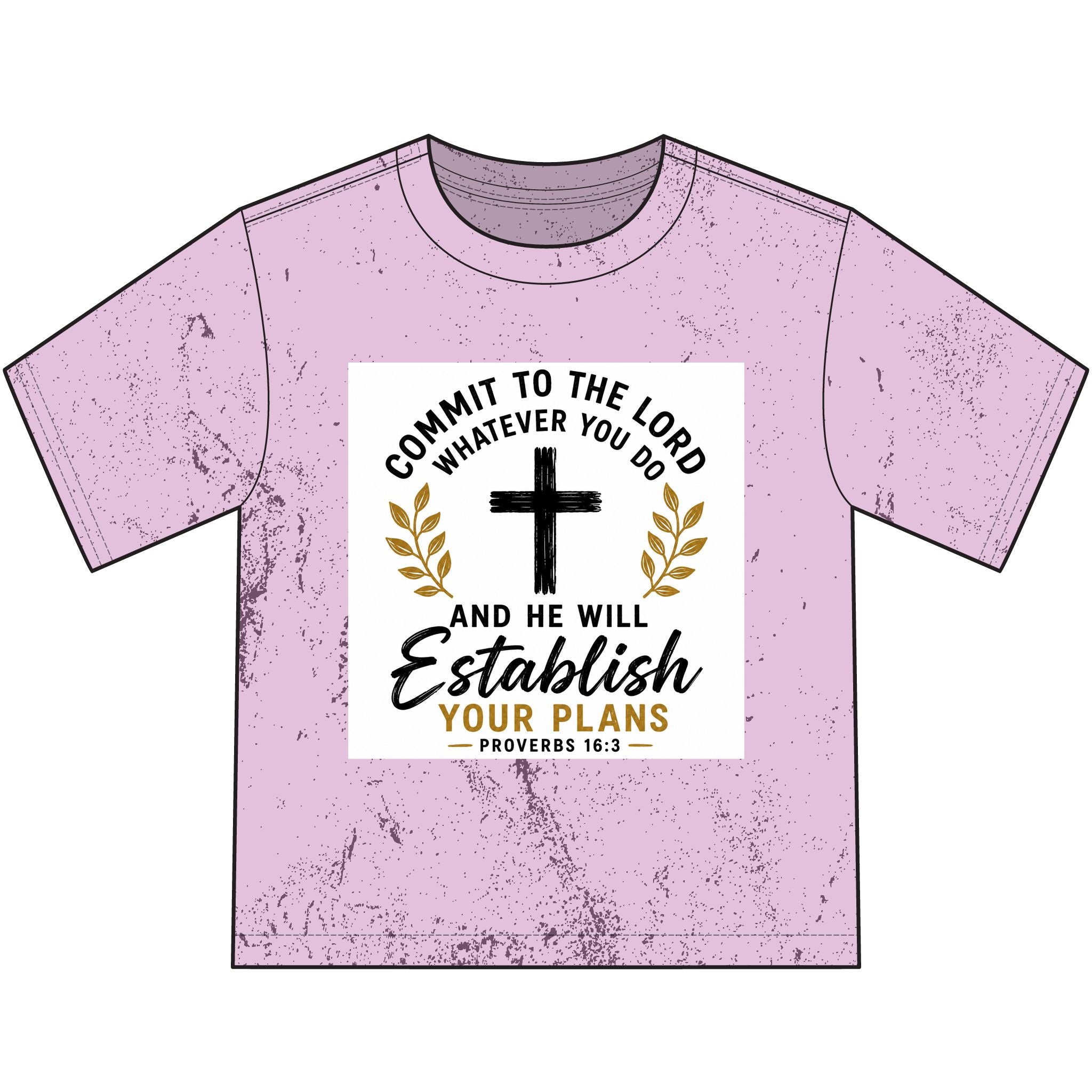 Youth Faith T-Shirt — "Commit to the Lord" Proverbs 16:3 Christian Tee