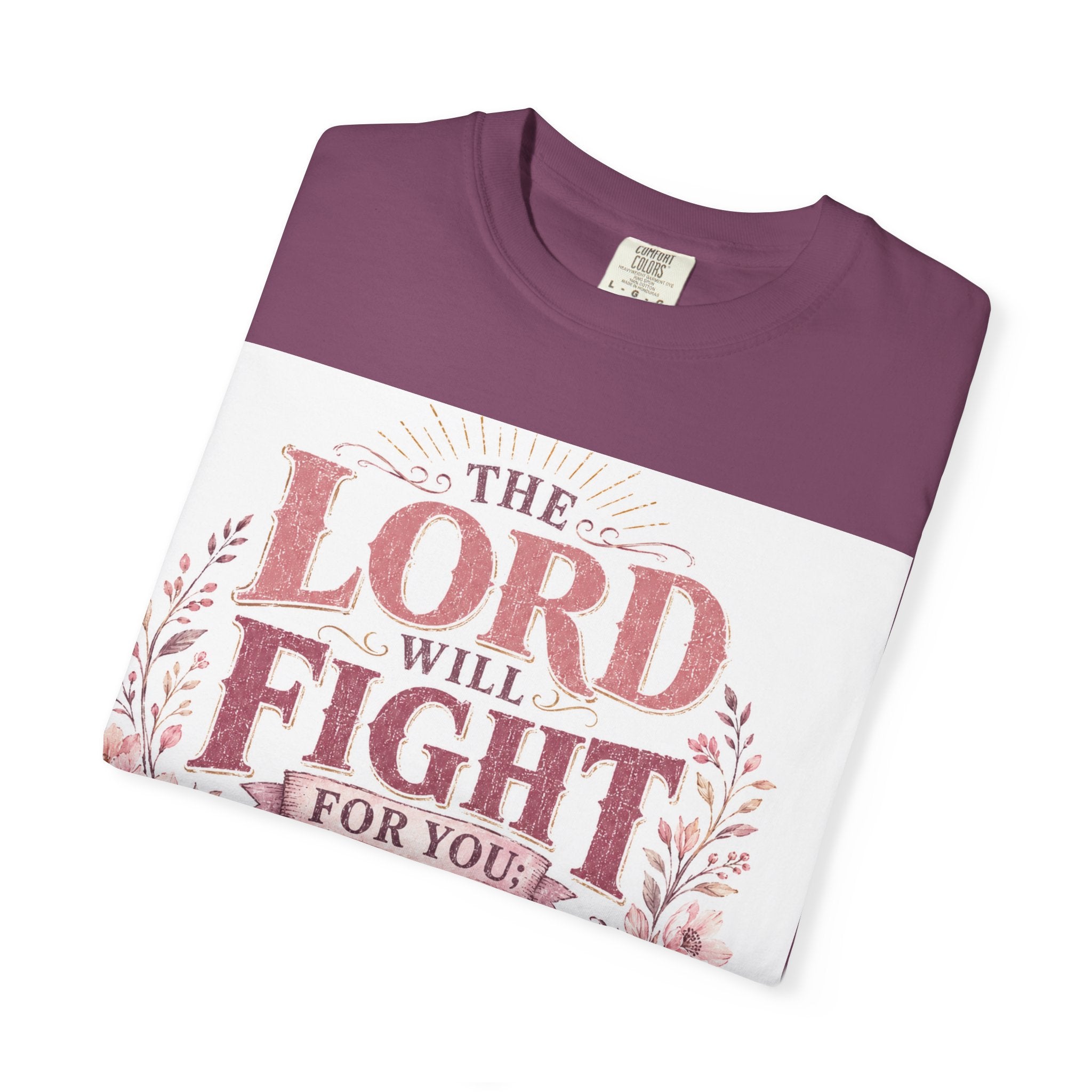 Men's Christian T‑Shirt — "The Lord Will Fight for You; Be Still" Faith Graphic Tee