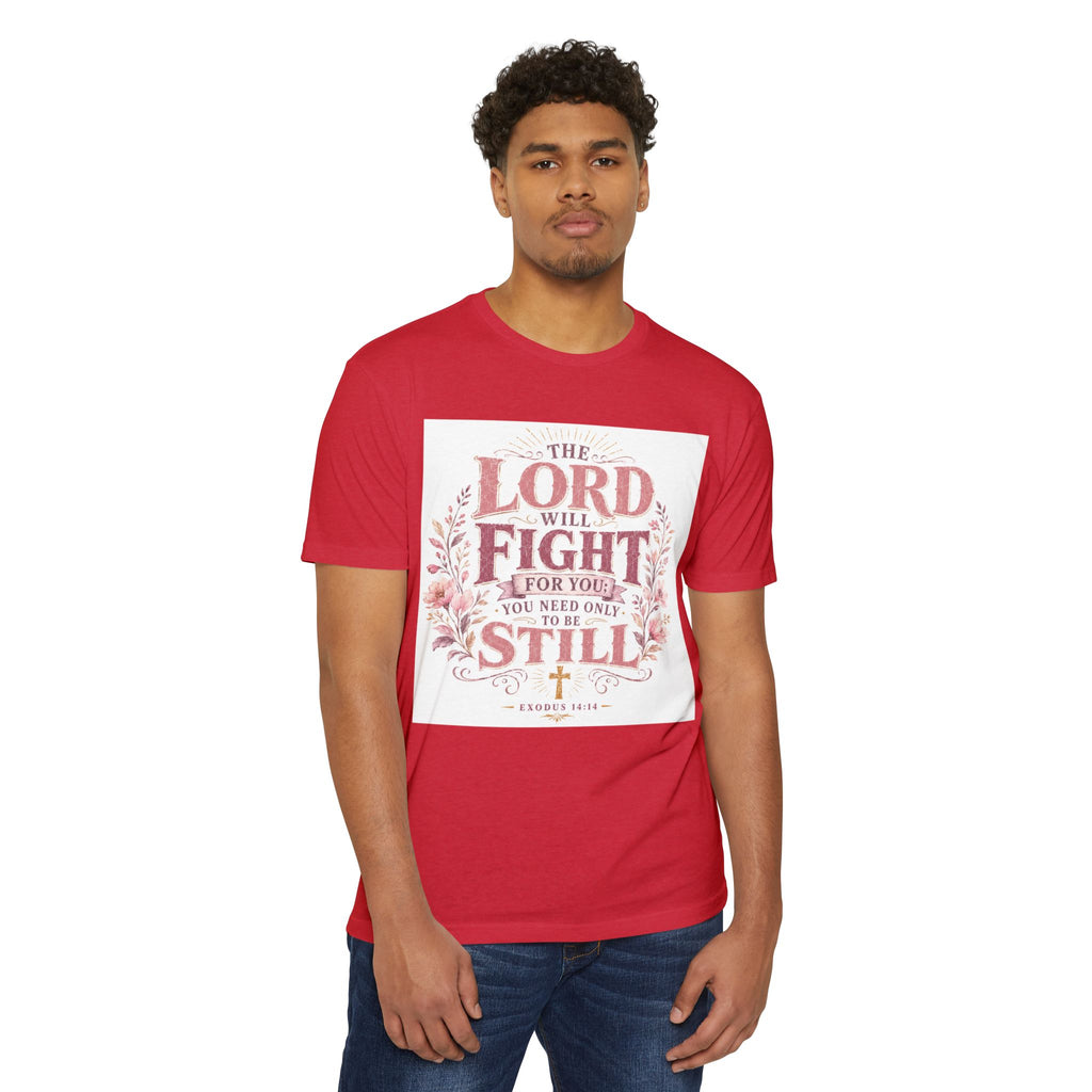 The Lord Will Fight For You T-Shirt — Christian Faith Inspirational Tee (Exodus 14:14)