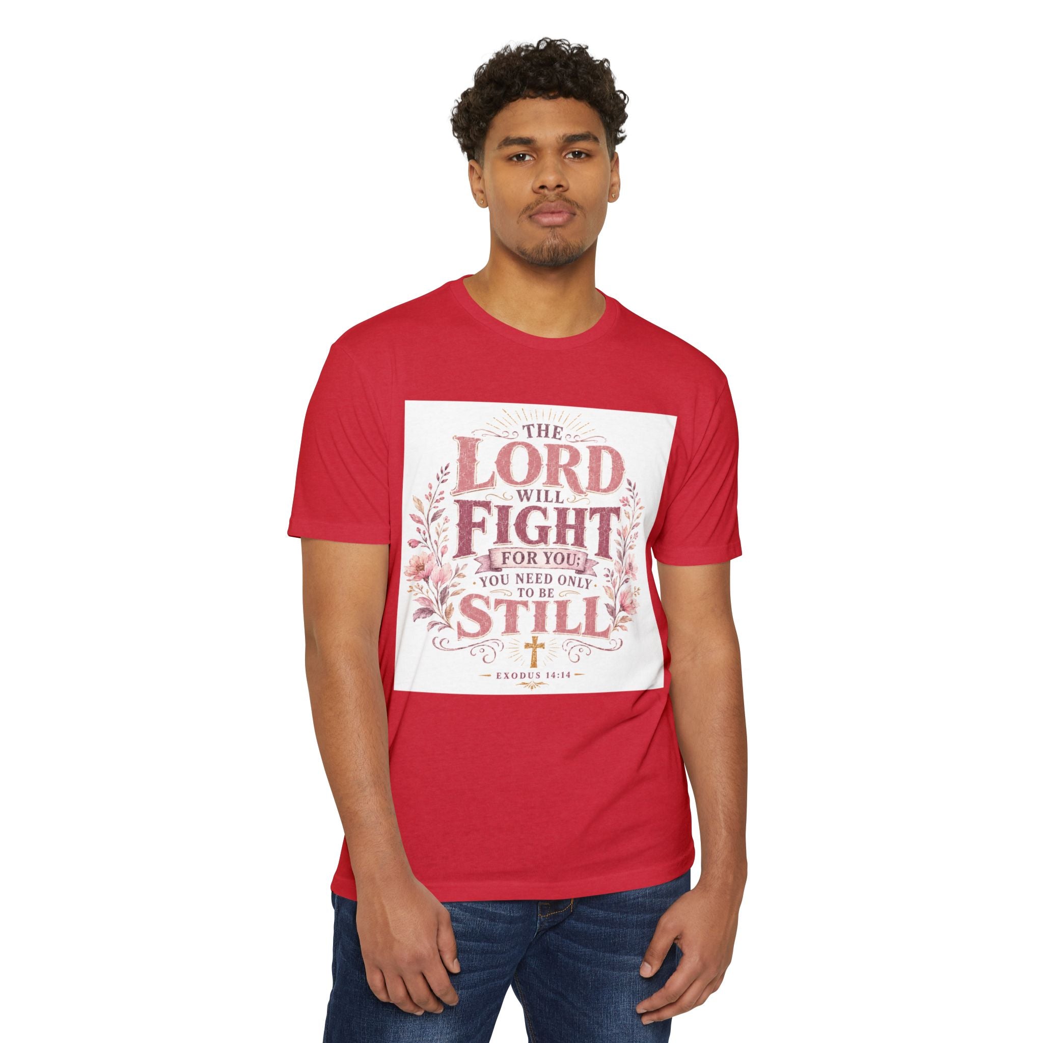 The Lord Will Fight For You T-Shirt — Christian Faith Inspirational Tee (Exodus 14:14)
