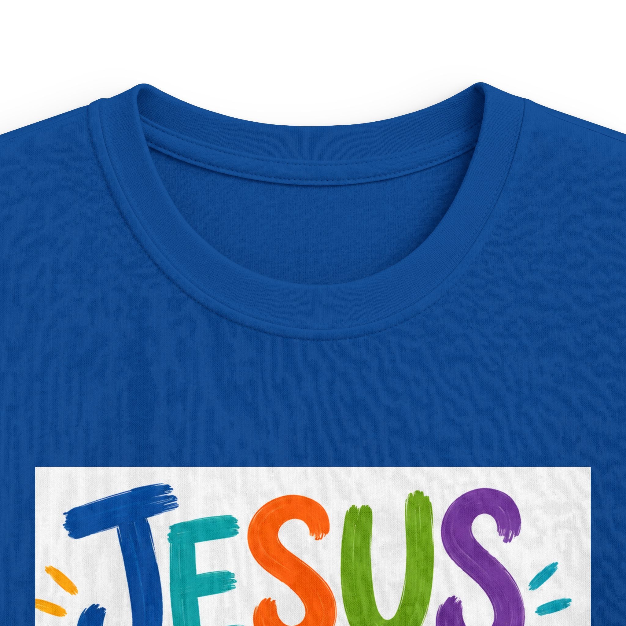 Kids Tee — "Jesus Loves Me" Colorful Scripture T‑Shirt (John 3:16)