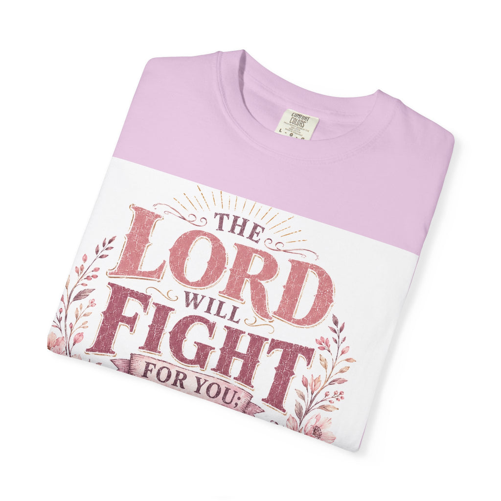 Men's Christian T‑Shirt — "The Lord Will Fight for You; Be Still" Faith Graphic Tee