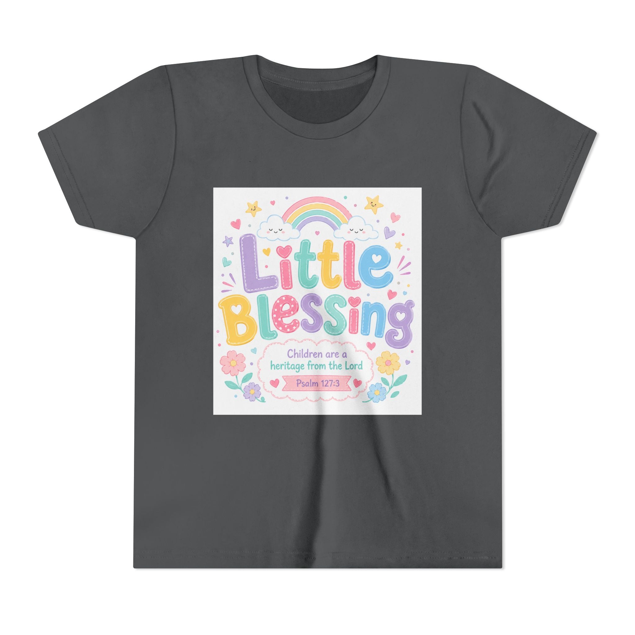 Youth Tee — “Little Blessing” Pastel Rainbow Kids T-Shirt