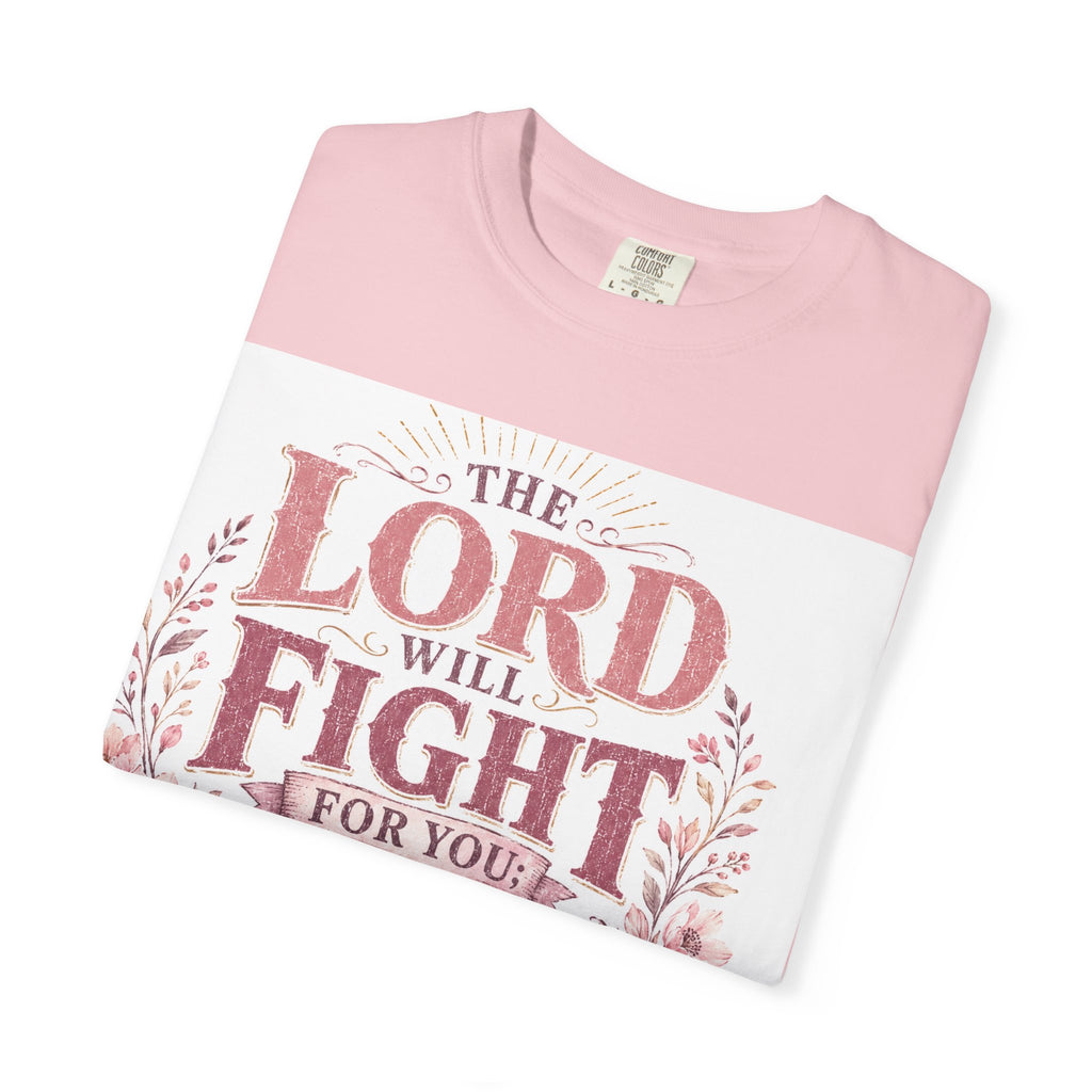 Men's Christian T‑Shirt — "The Lord Will Fight for You; Be Still" Faith Graphic Tee
