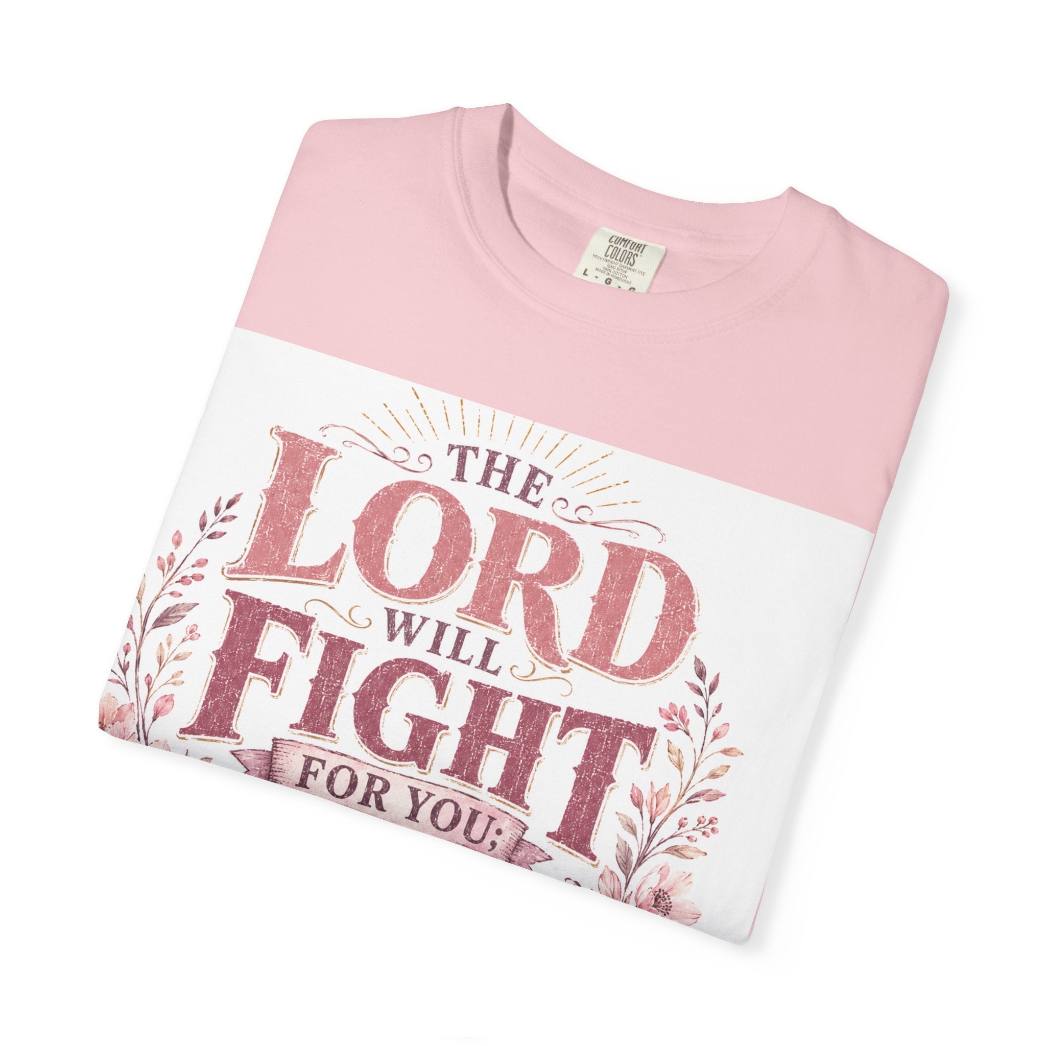 Men's Christian T‑Shirt — "The Lord Will Fight for You; Be Still" Faith Graphic Tee