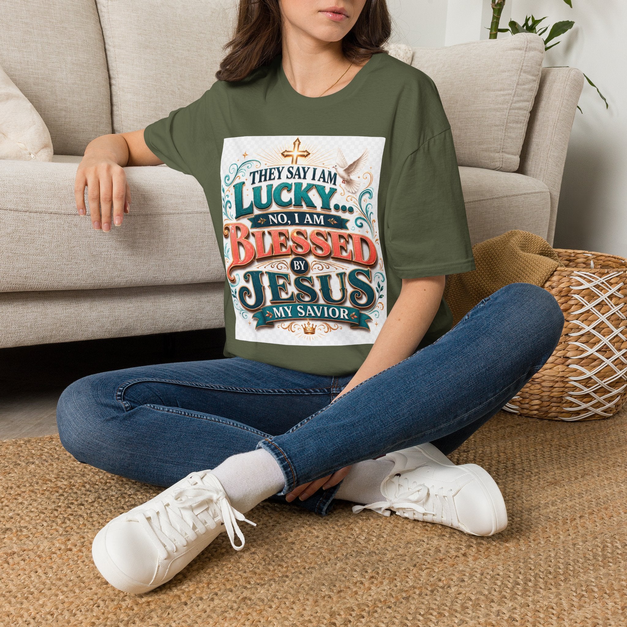 They Say I Am Lucky No, I Am Blessed T-Shirt — Christian Faith Tee