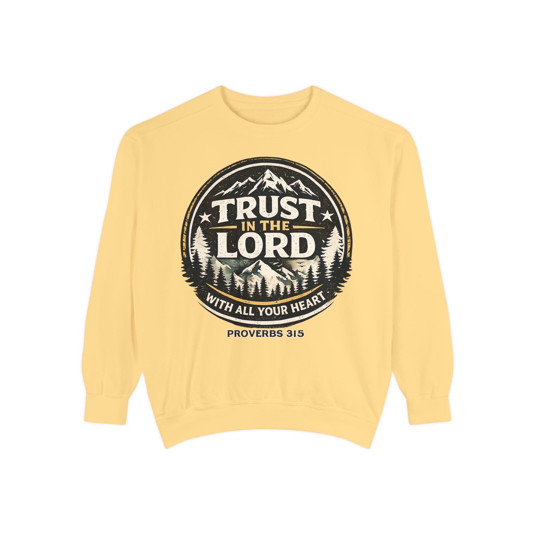 Trust in the Lord Sweatshirt — Proverbs 3:5 Faith Graphic Crewneck