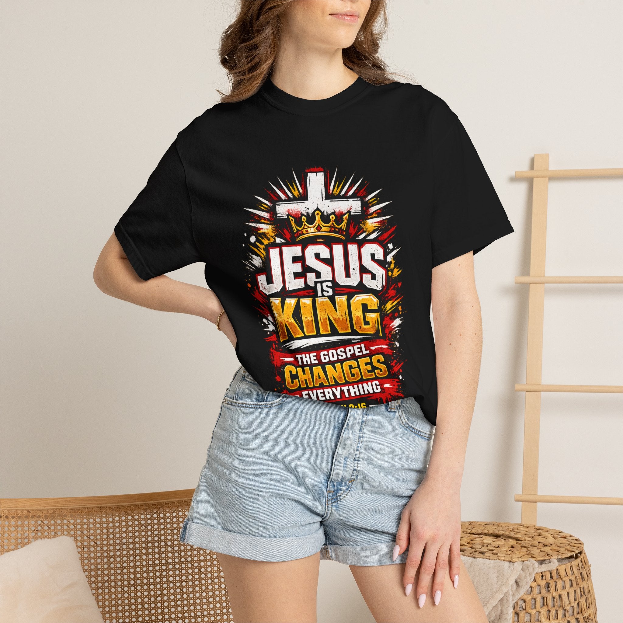 Jesus Is King T-Shirt — The Gospel Changes Everything Christian Tee
