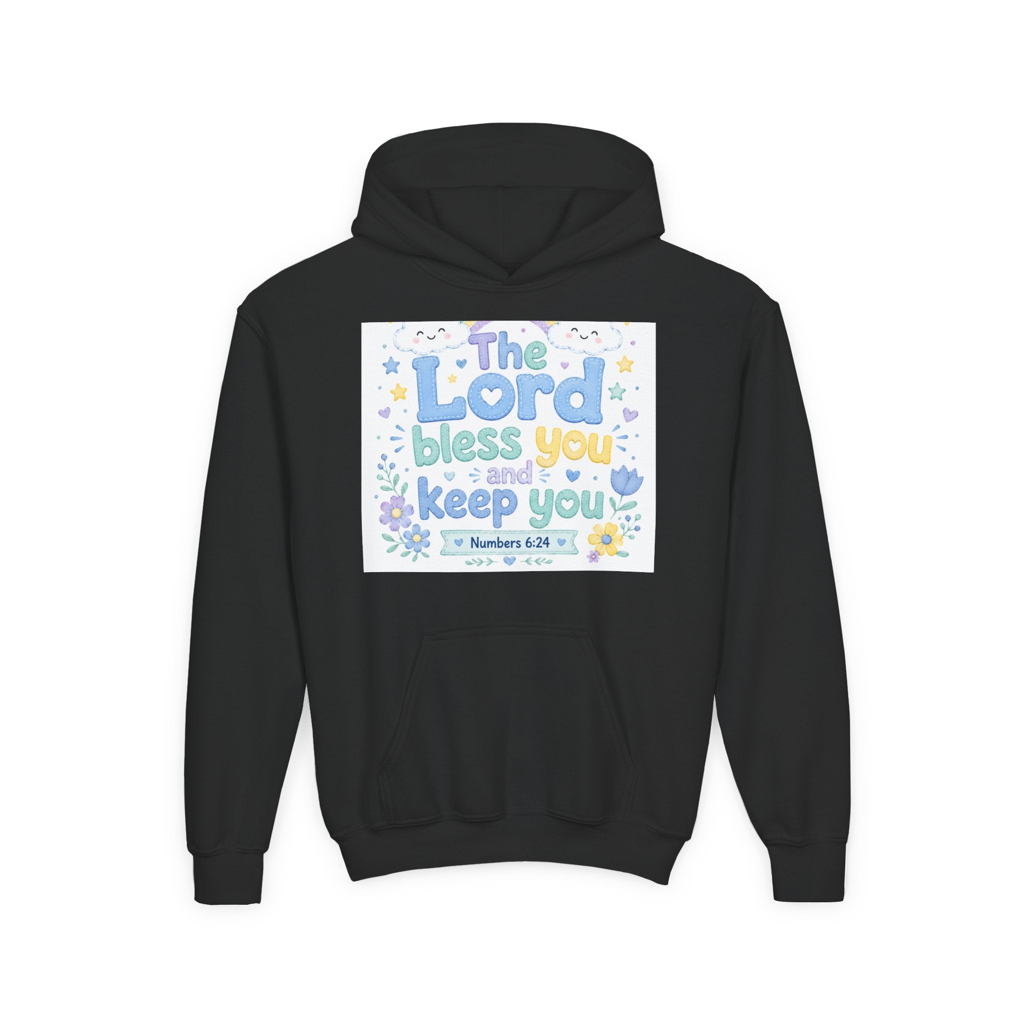 Youth Hoodie — "The Lord Bless You and Keep You" Scripture Sweatshirt (Numbers 6:24)