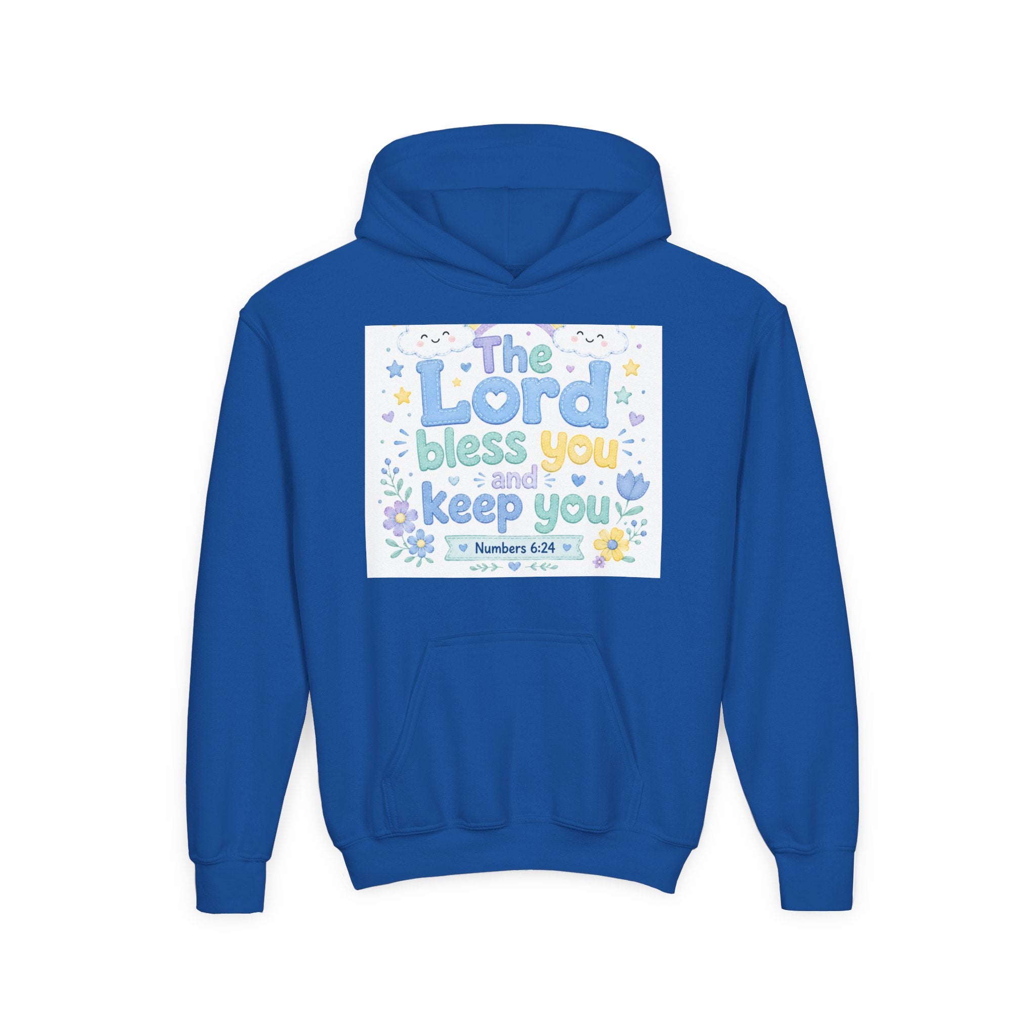 Youth Hoodie — "The Lord Bless You and Keep You" Scripture Sweatshirt (Numbers 6:24)