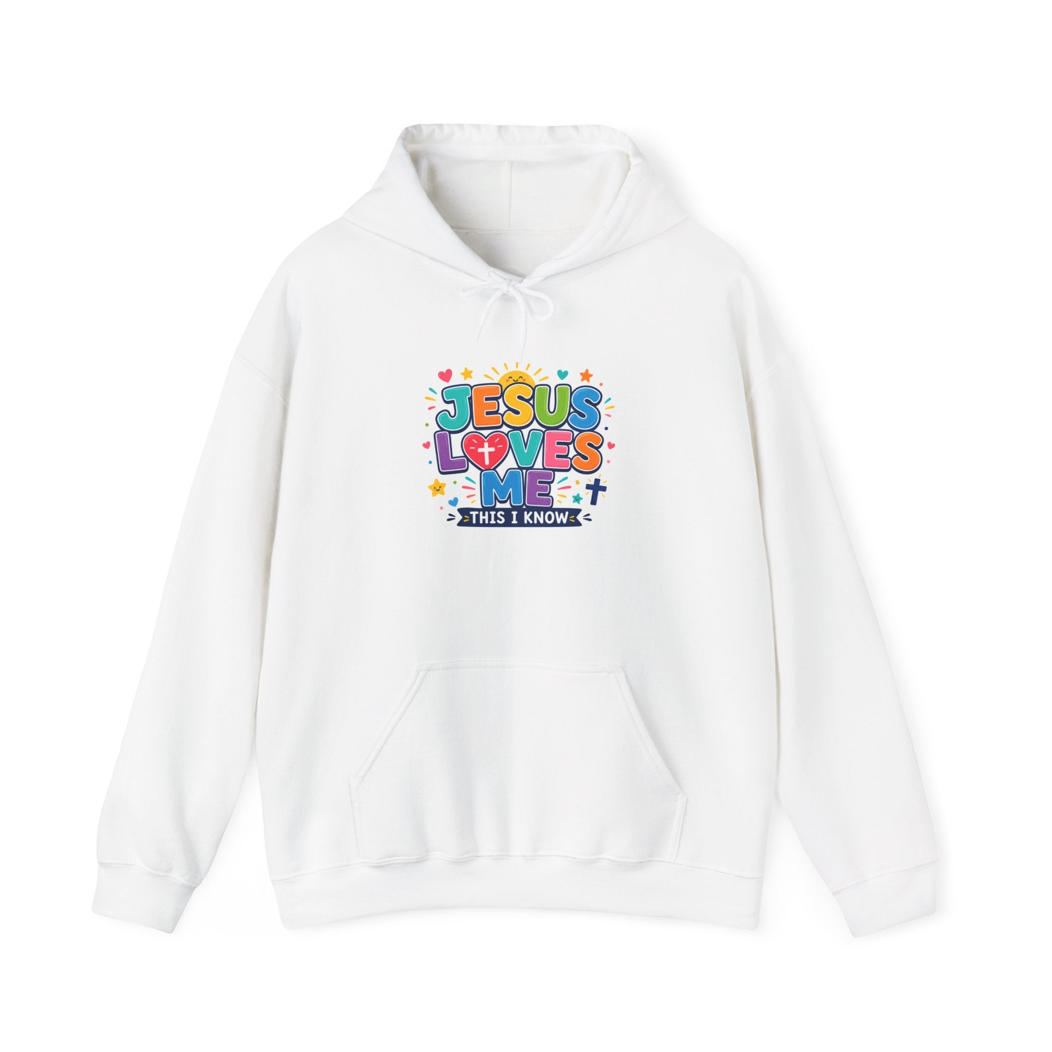 Jesus Loves Me Hoodie — Colorful Kids’ Faith Graphic Pullover