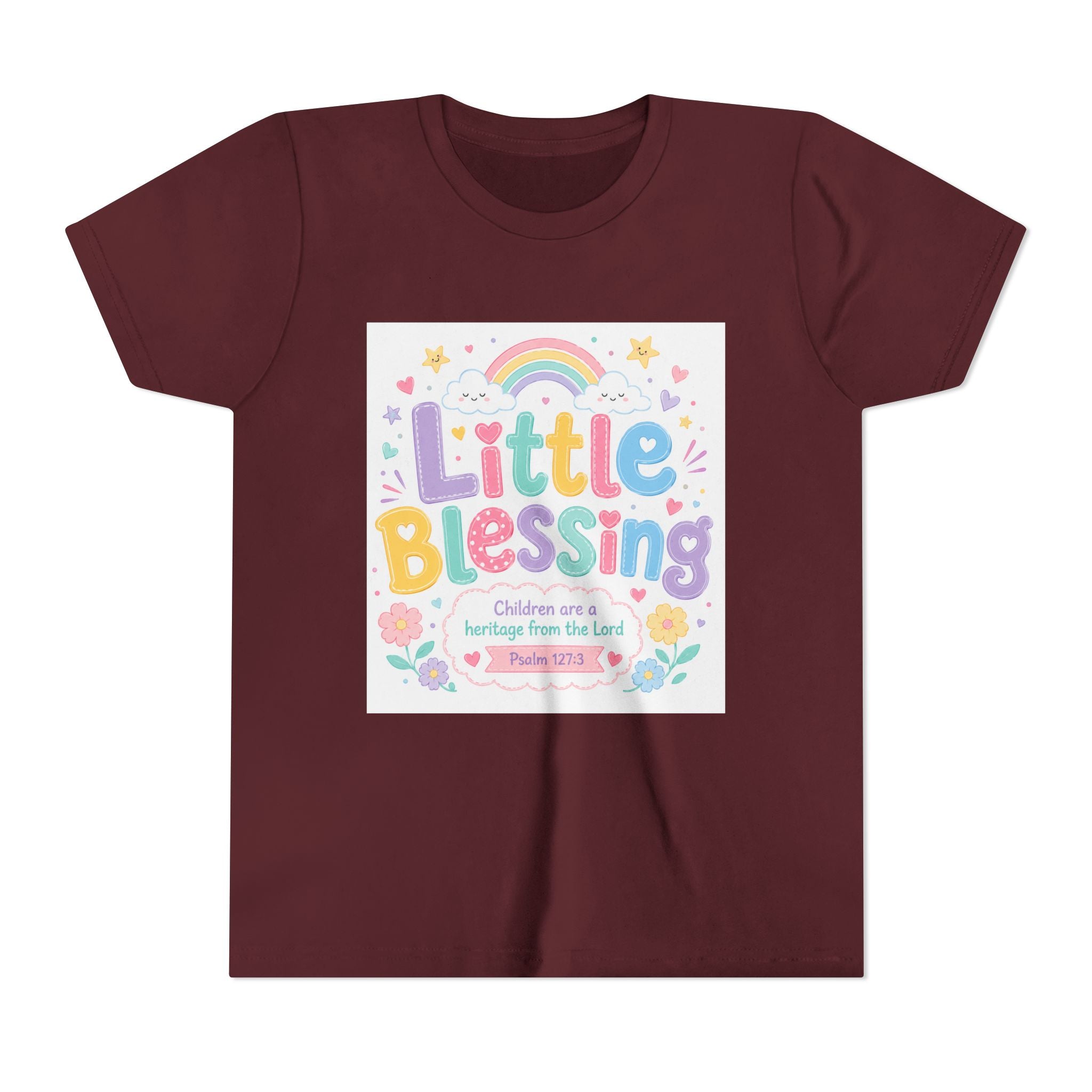 Youth Tee — “Little Blessing” Pastel Rainbow Kids T-Shirt