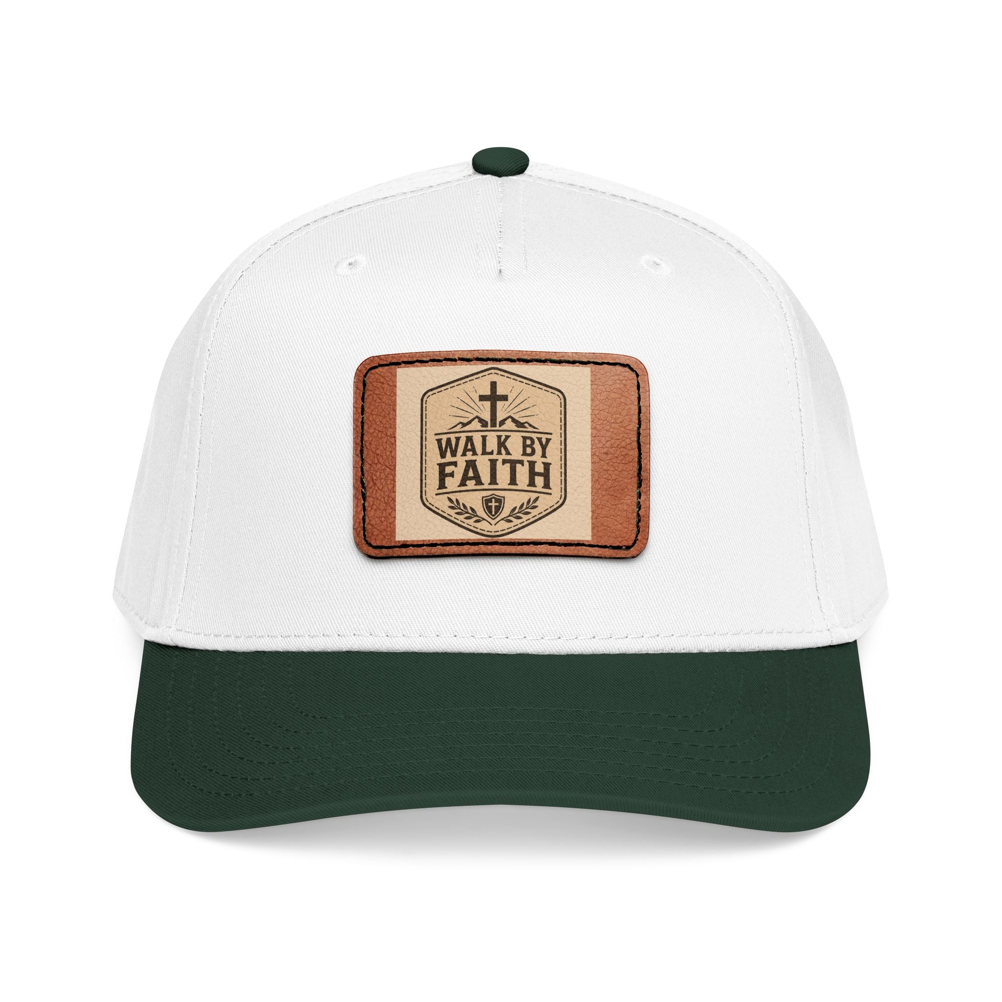 Mid Profile Baseball Cap with Leather Patch (Rectangle)