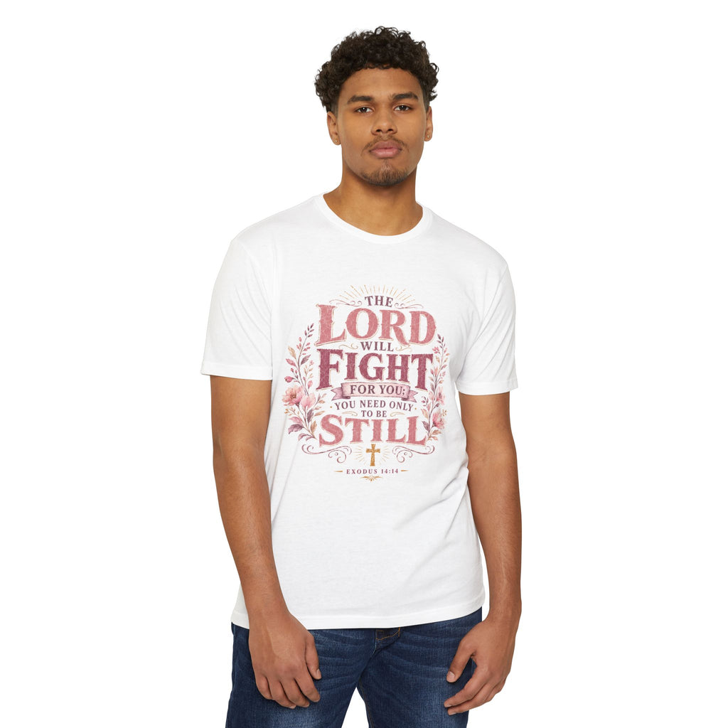 The Lord Will Fight For You T-Shirt — Christian Faith Inspirational Tee (Exodus 14:14)