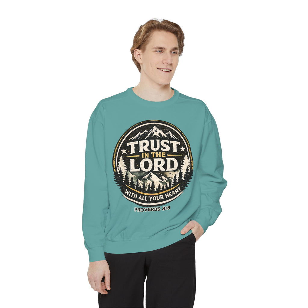 Trust in the Lord Sweatshirt — Proverbs 3:5 Faith Graphic Crewneck