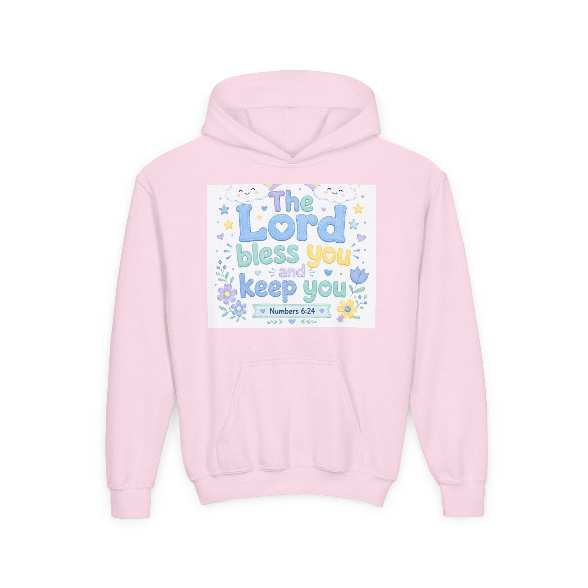 Youth Hoodie — "The Lord Bless You and Keep You" Scripture Sweatshirt (Numbers 6:24)