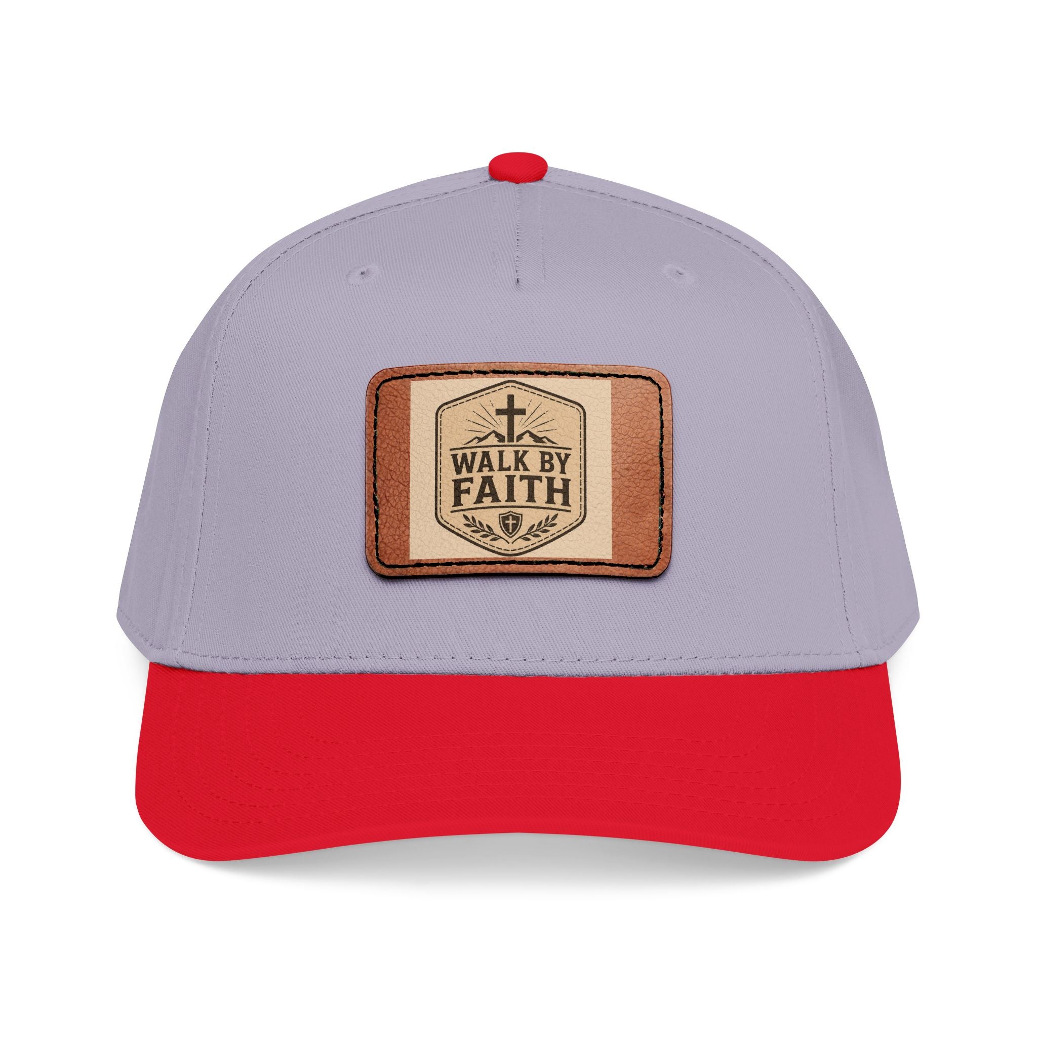 Mid Profile Baseball Cap with Leather Patch (Rectangle)