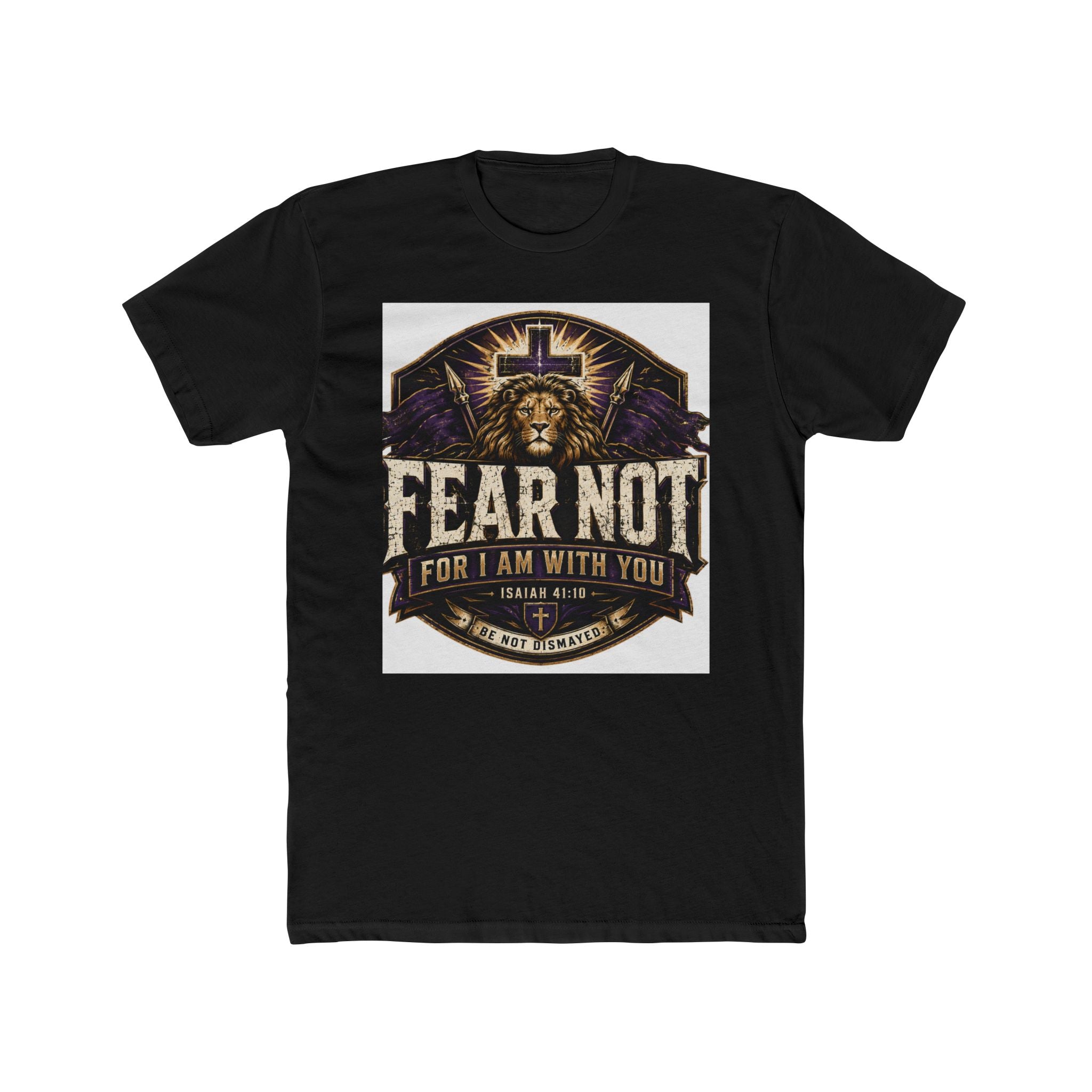 Fear Not Lion T‑Shirt — 'Fear Not, For I Am With You' Christian Graphic Tee