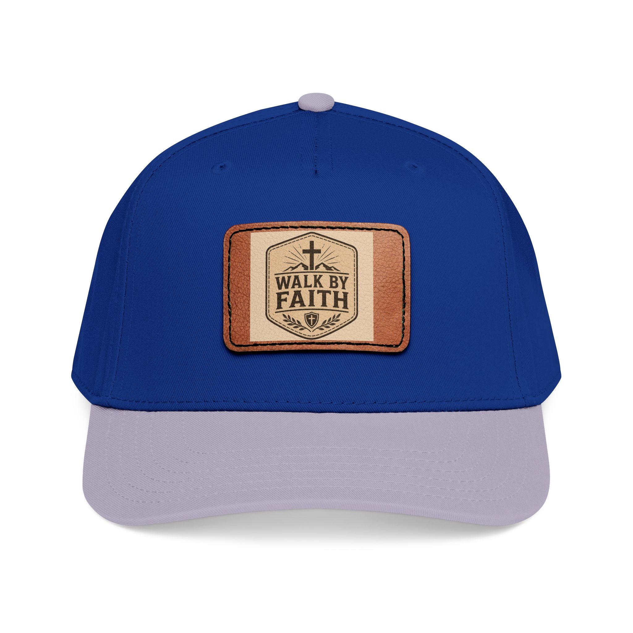 Mid Profile Baseball Cap with Leather Patch (Rectangle)