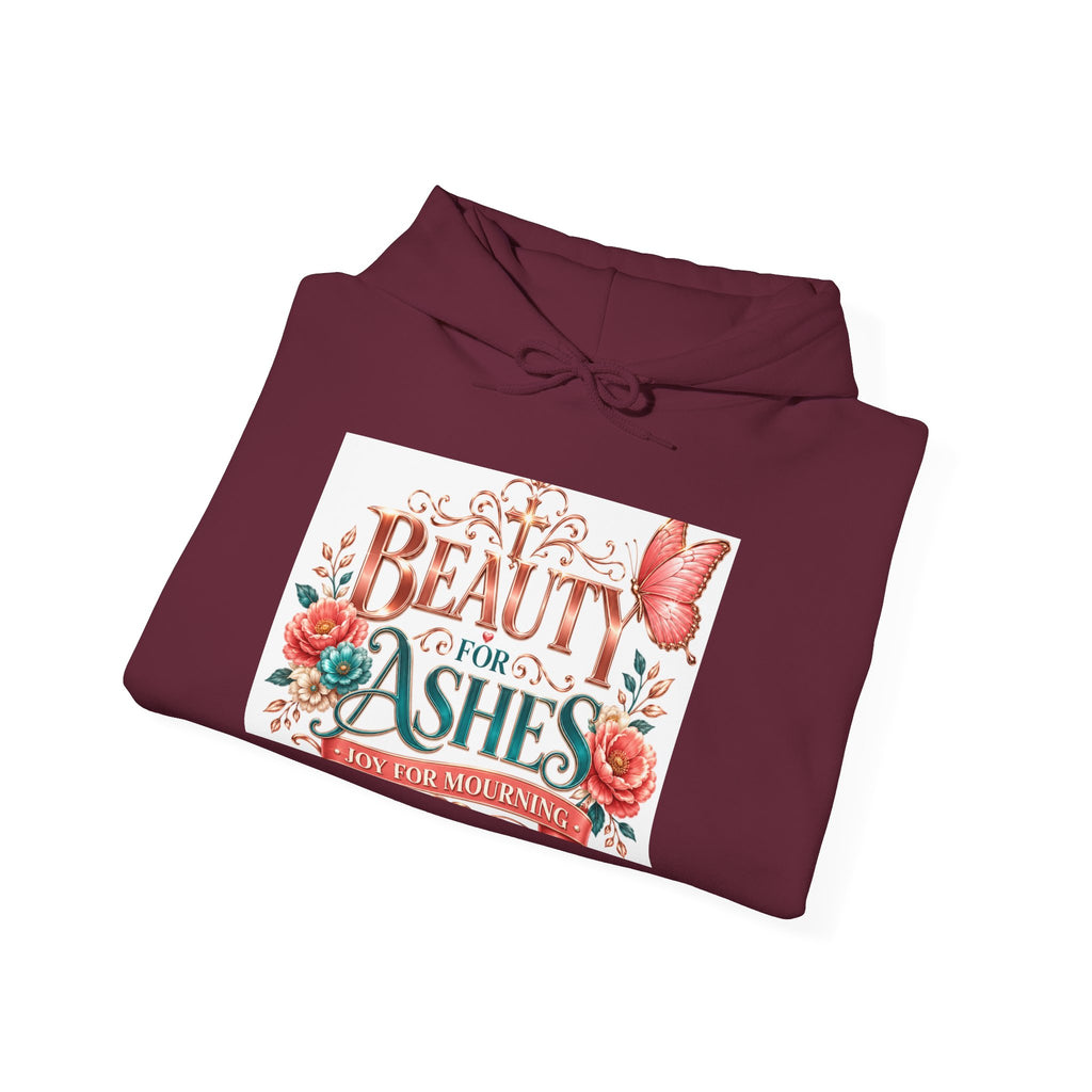 Beauty From Ashes Hoodie – Inspirational Floral Christian Sweatshirt