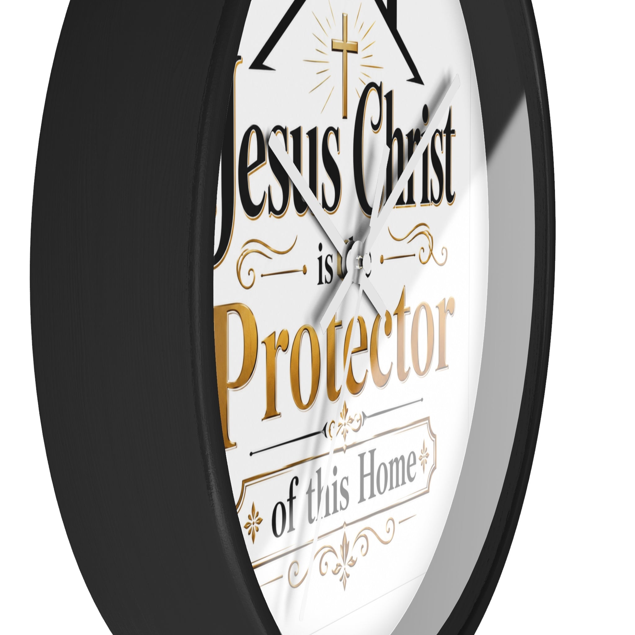 Jesus Christ Protector of This Home Wall Clock — Christian Home Décor