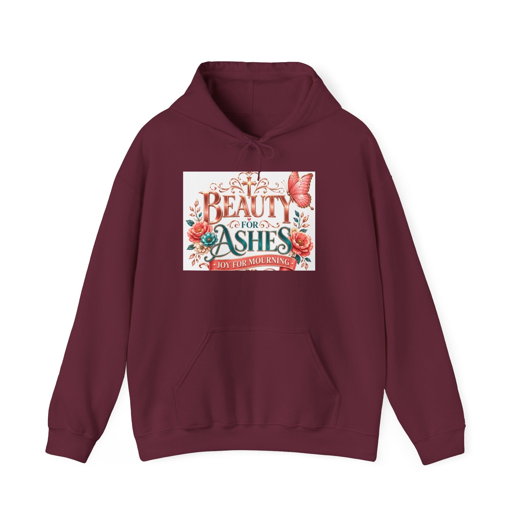 Beauty From Ashes Hoodie – Inspirational Floral Christian Sweatshirt