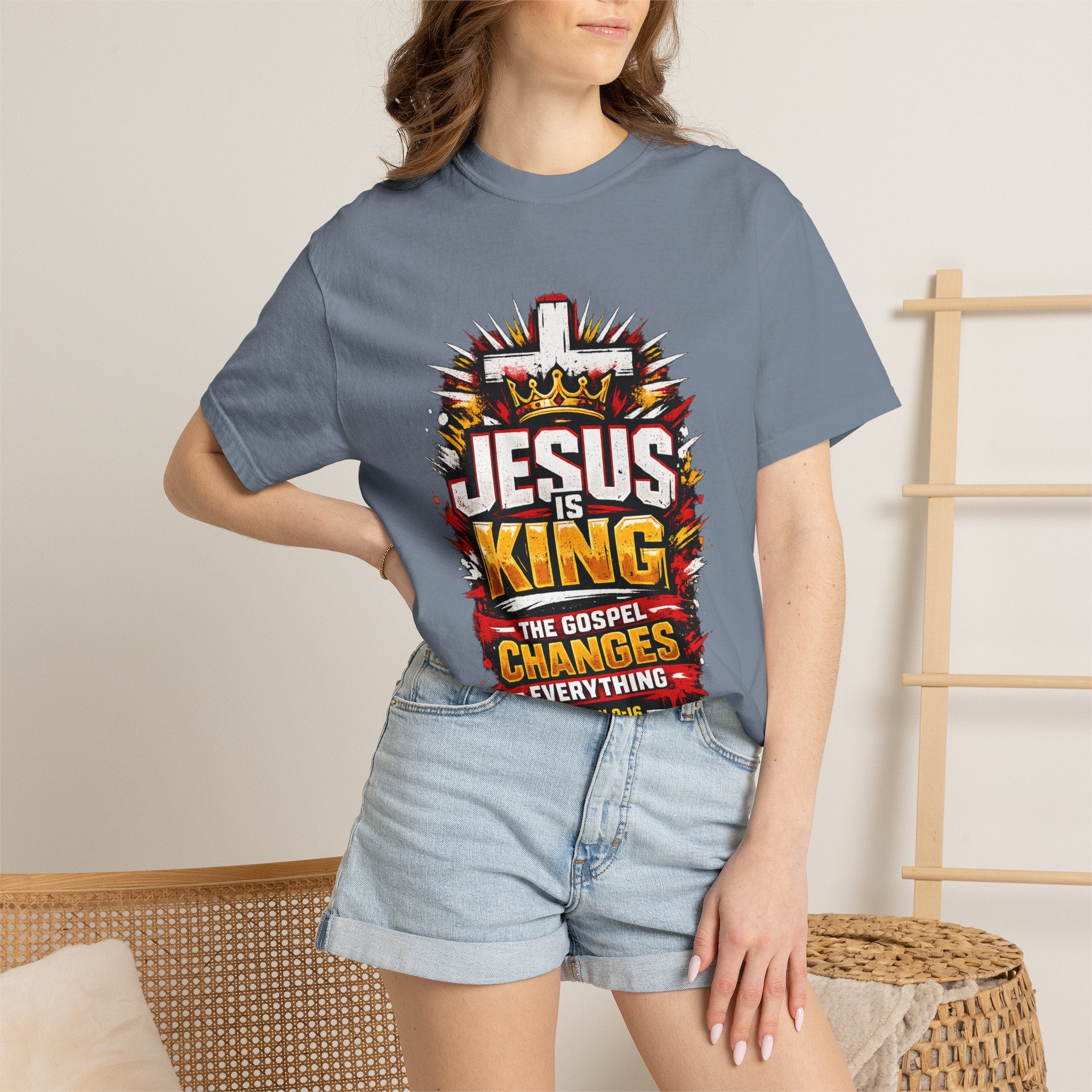 Jesus Is King T-Shirt — The Gospel Changes Everything Christian Tee