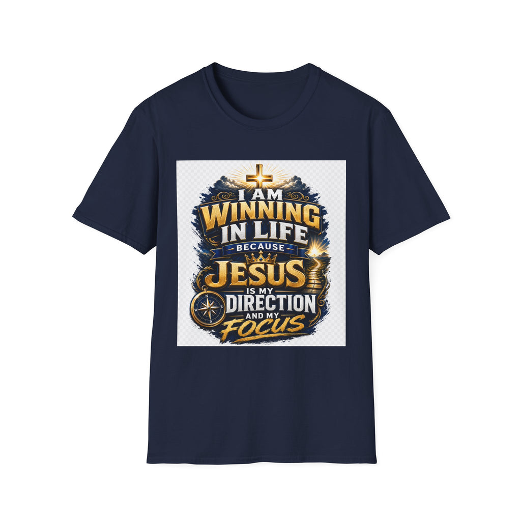 I Am Winning In Life Christian T-Shirt — "Jesus Is My Direction" Inspirational Faith Tee