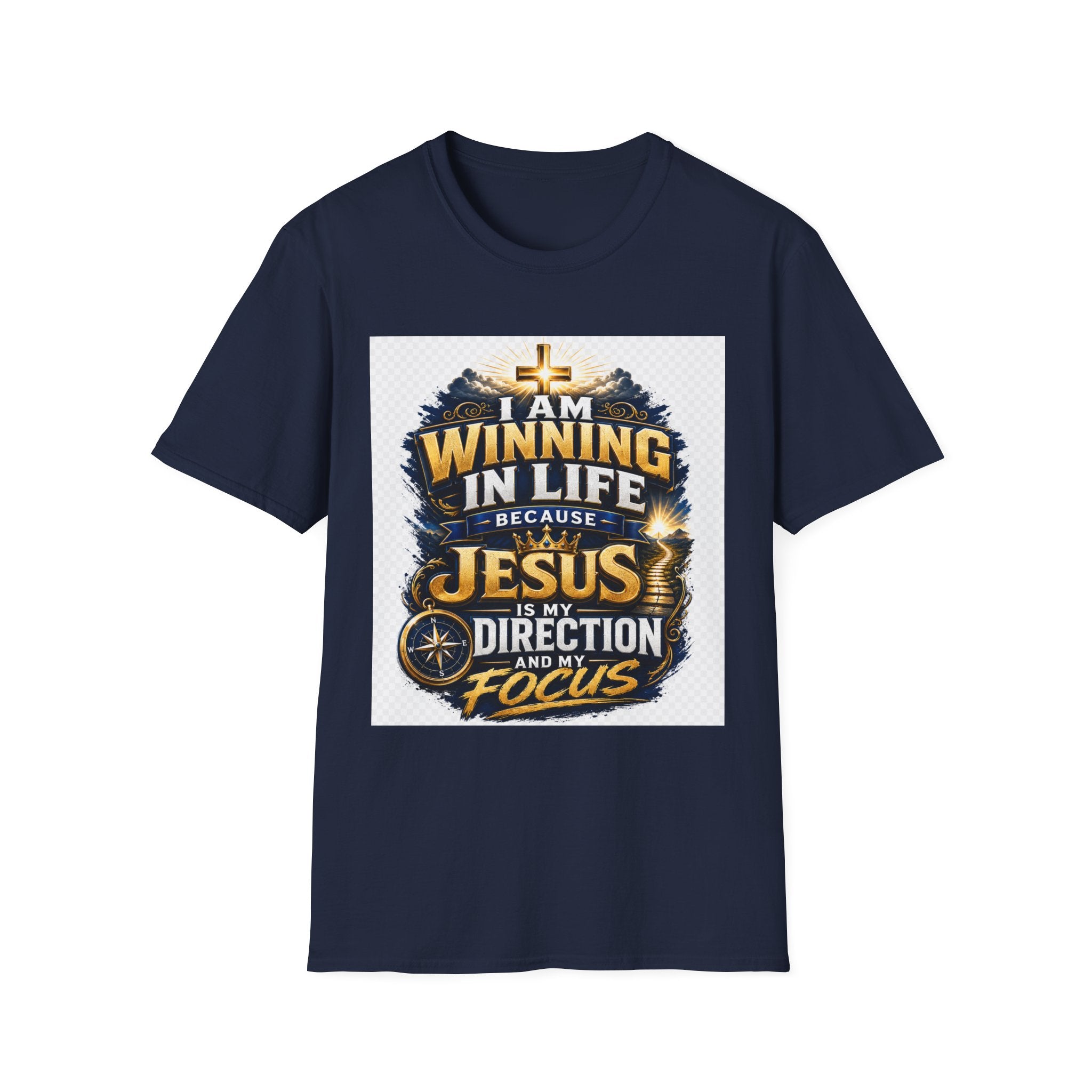 I Am Winning In Life Christian T-Shirt — "Jesus Is My Direction" Inspirational Faith Tee