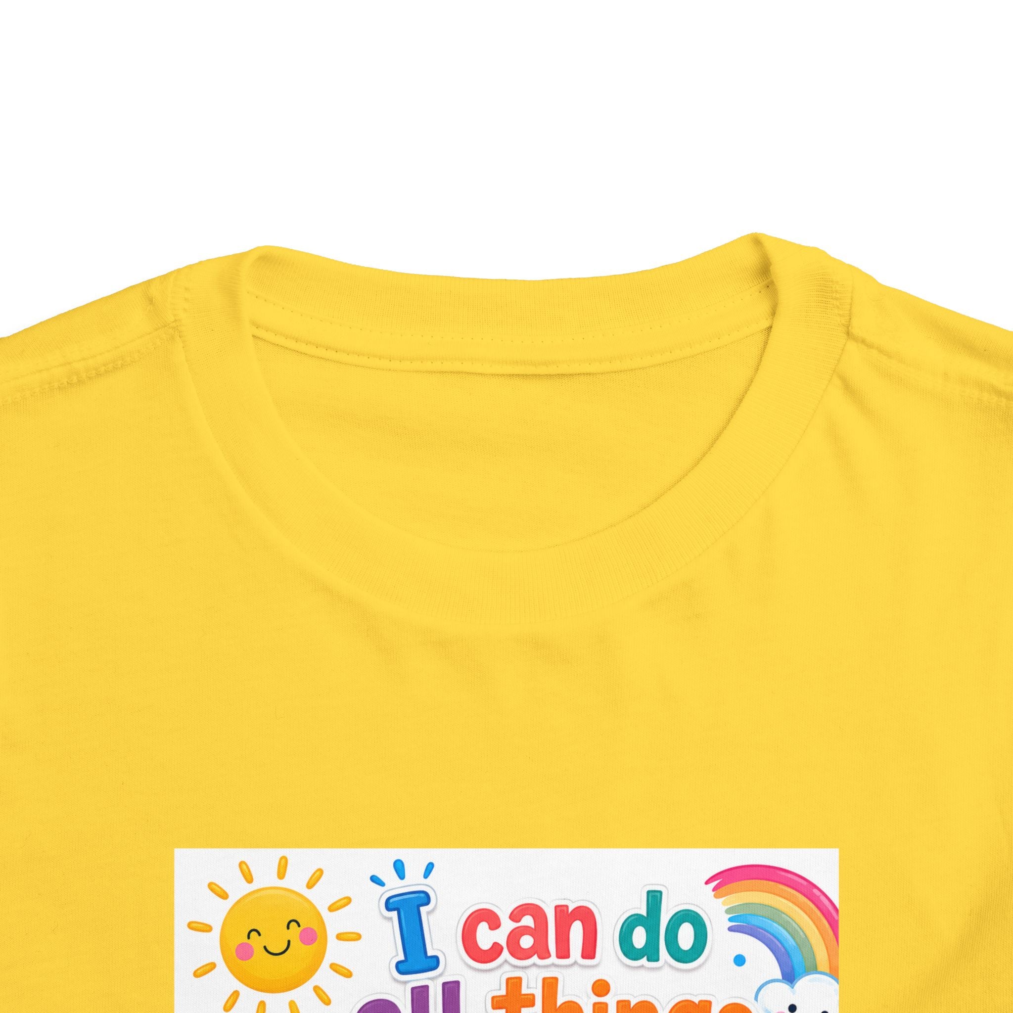 Toddler Tee — "I Can Do All Things Through Christ" Colorful Faith Shirt (Philippians 4:13)