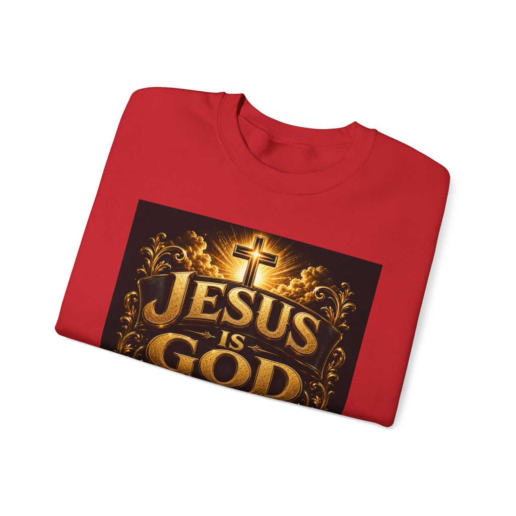 Jesus Is God Crewneck Sweatshirt — Christian Faith Graphic Sweatshirt