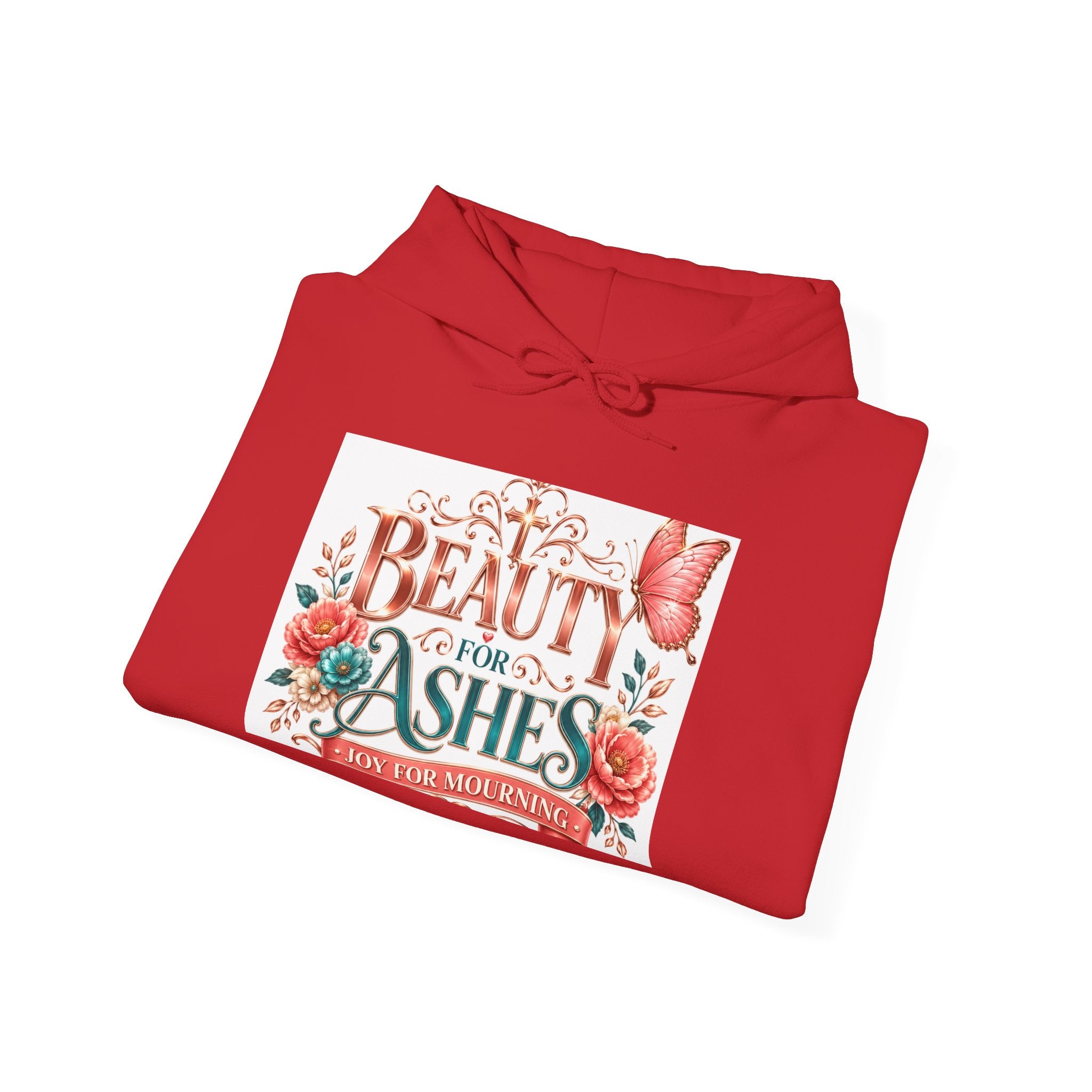 Beauty From Ashes Hoodie – Inspirational Floral Christian Sweatshirt
