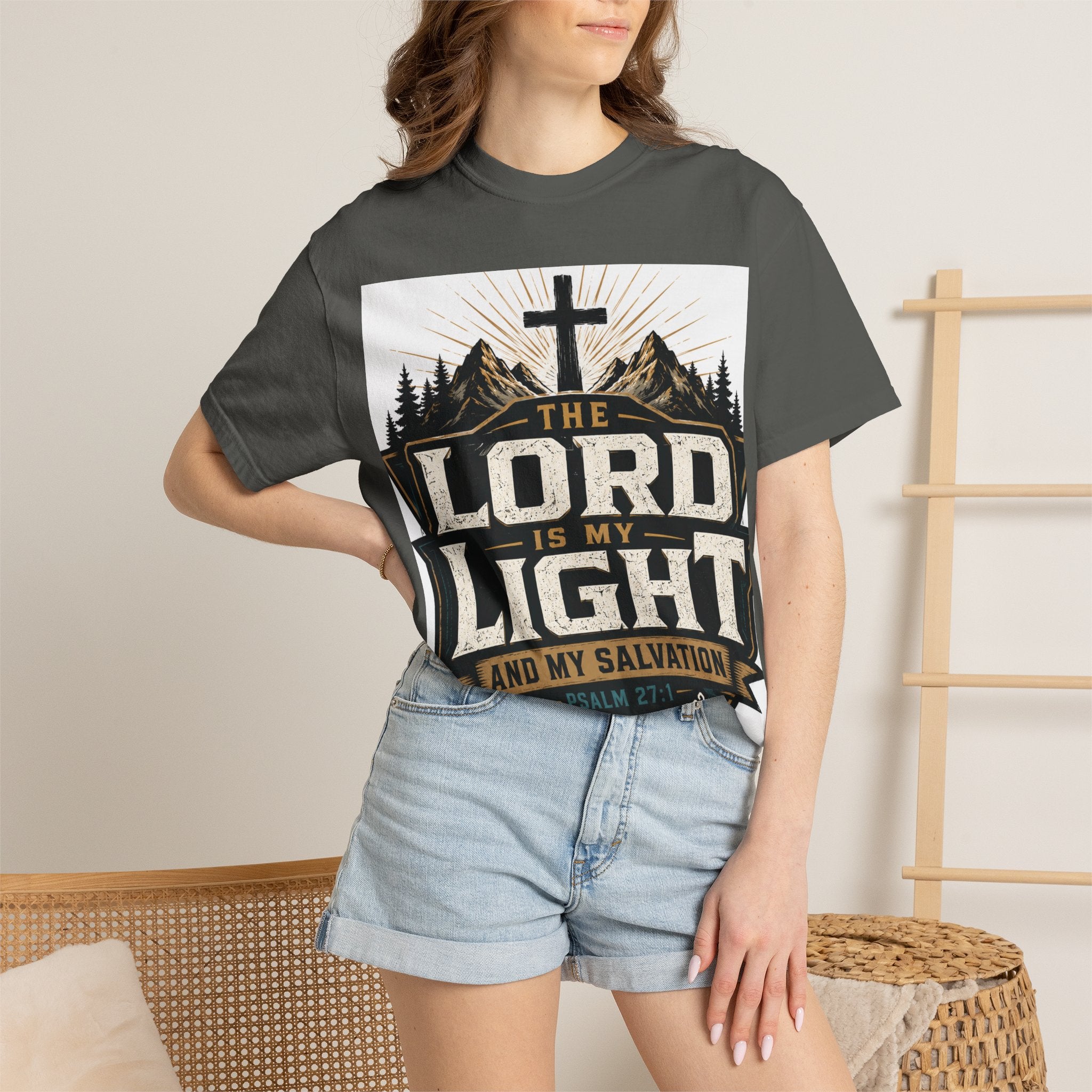 Christian T-Shirt — "The Lord Is My Light" Faith Graphic Tee