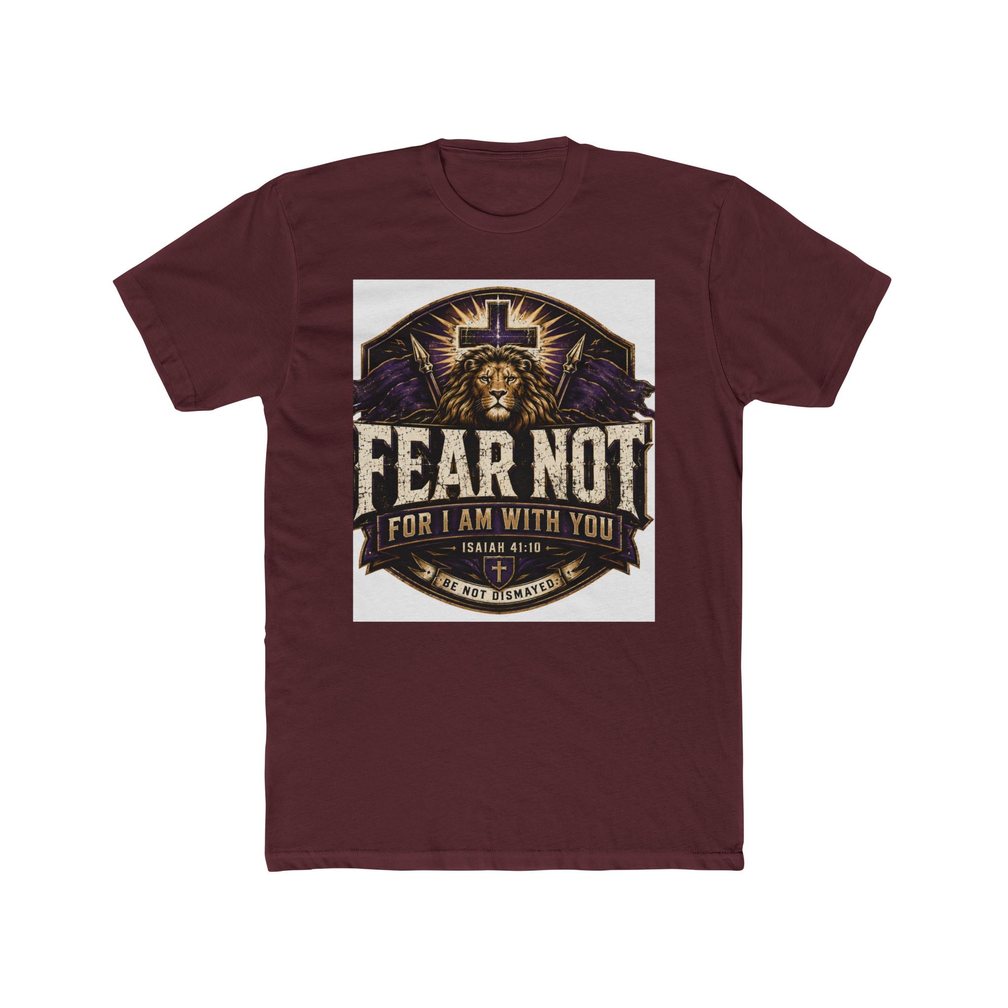 Fear Not Lion T‑Shirt — 'Fear Not, For I Am With You' Christian Graphic Tee