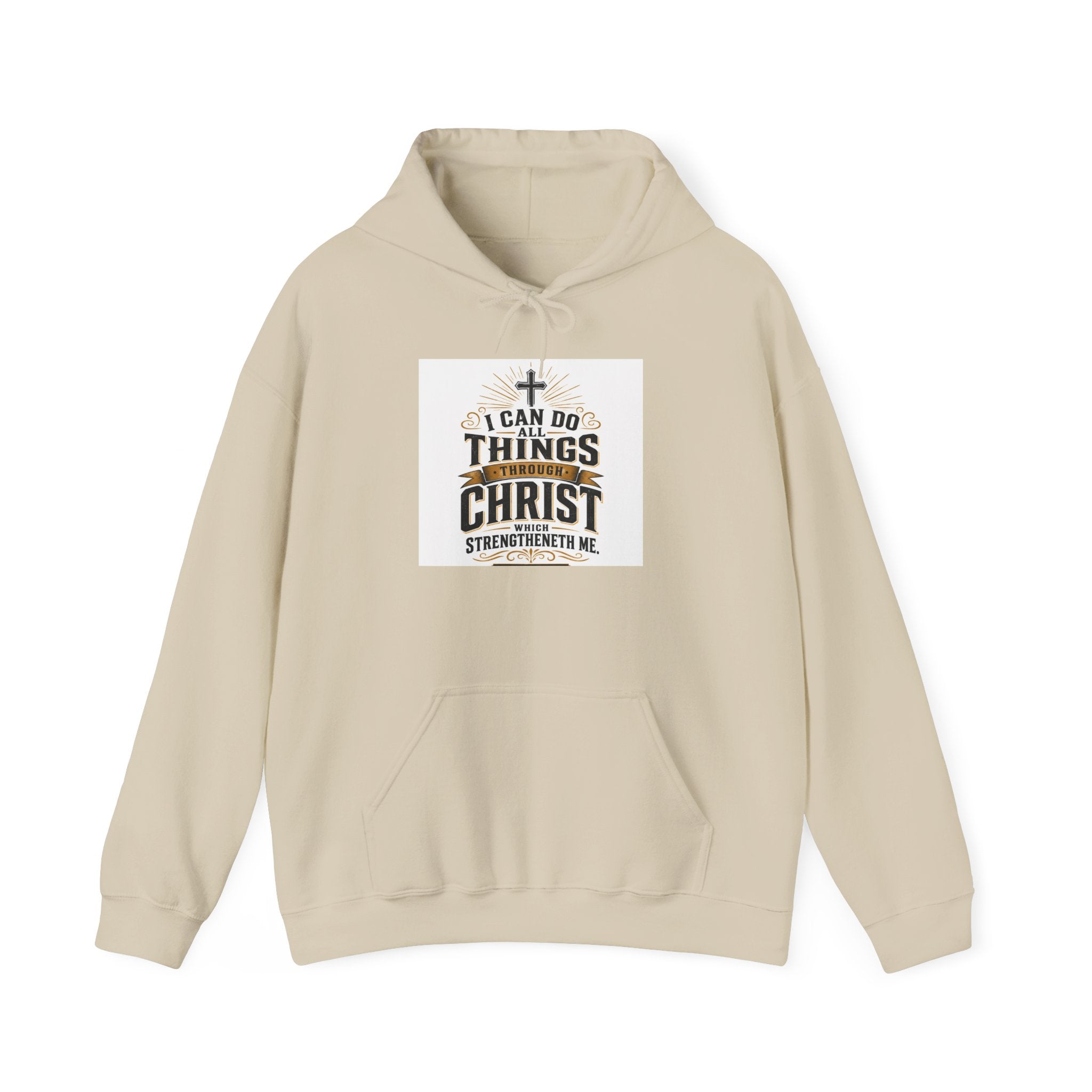 Christian Hoodie – "I Can Do All Things Through Christ" Inspirational Faith Sweatshirt