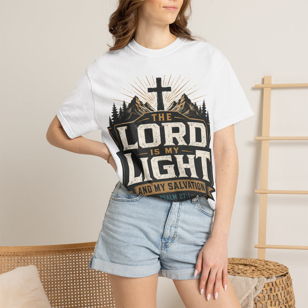 Christian T-Shirt — "The Lord Is My Light" Faith Graphic Tee