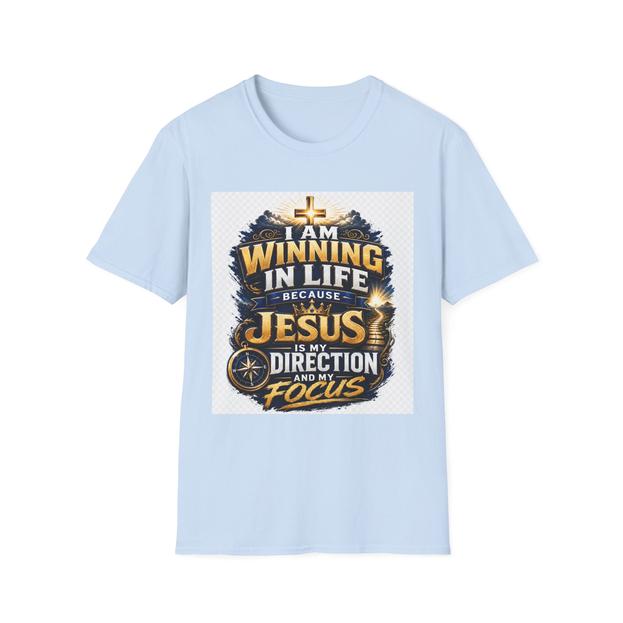 I Am Winning In Life Christian T-Shirt — "Jesus Is My Direction" Inspirational Faith Tee
