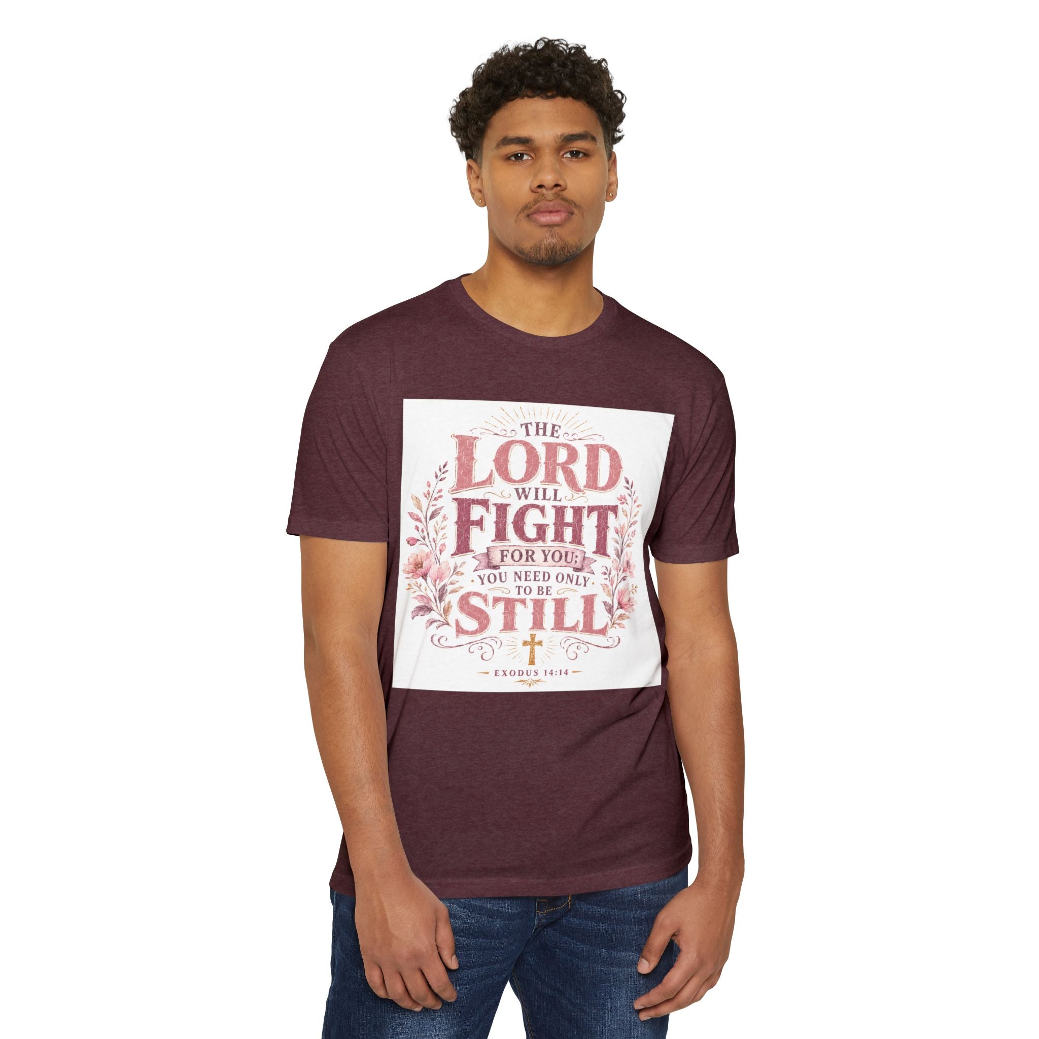 The Lord Will Fight For You T-Shirt — Christian Faith Inspirational Tee (Exodus 14:14)