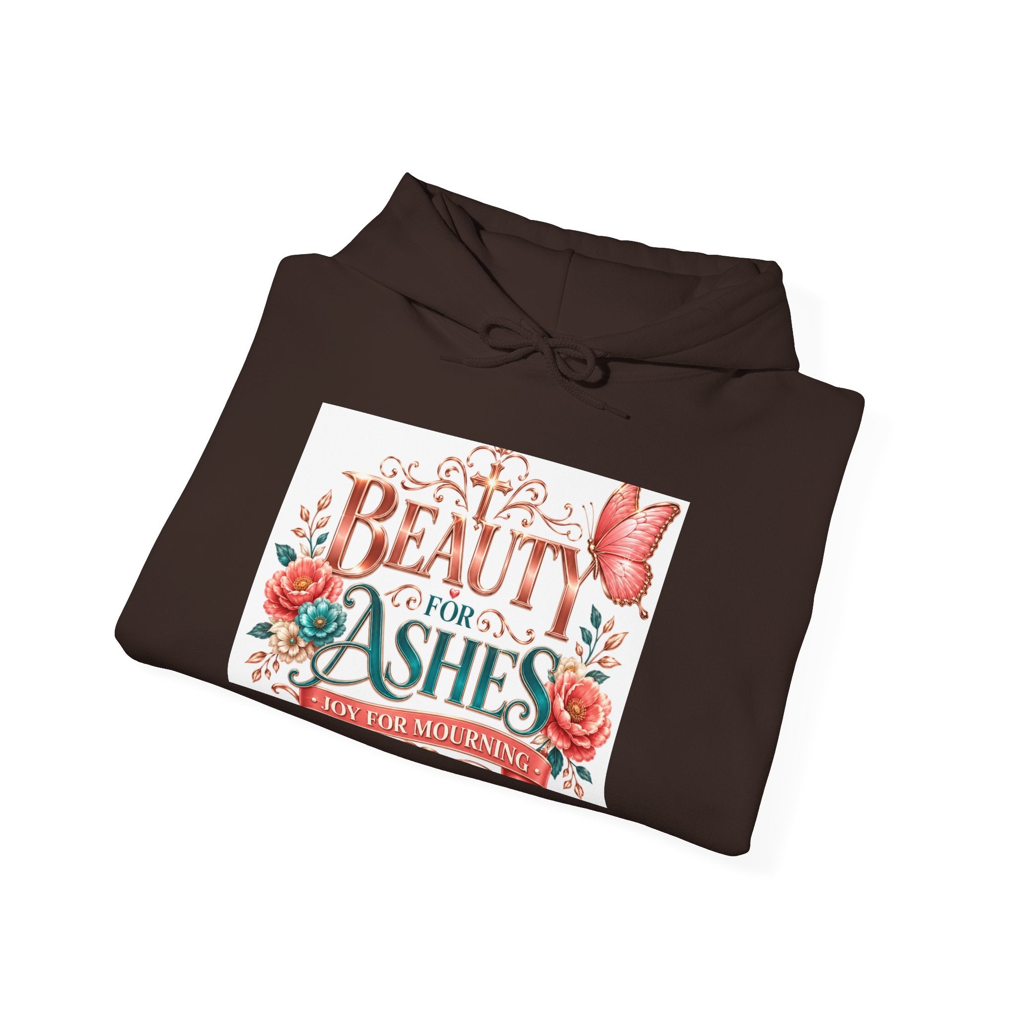 Beauty From Ashes Hoodie – Inspirational Floral Christian Sweatshirt