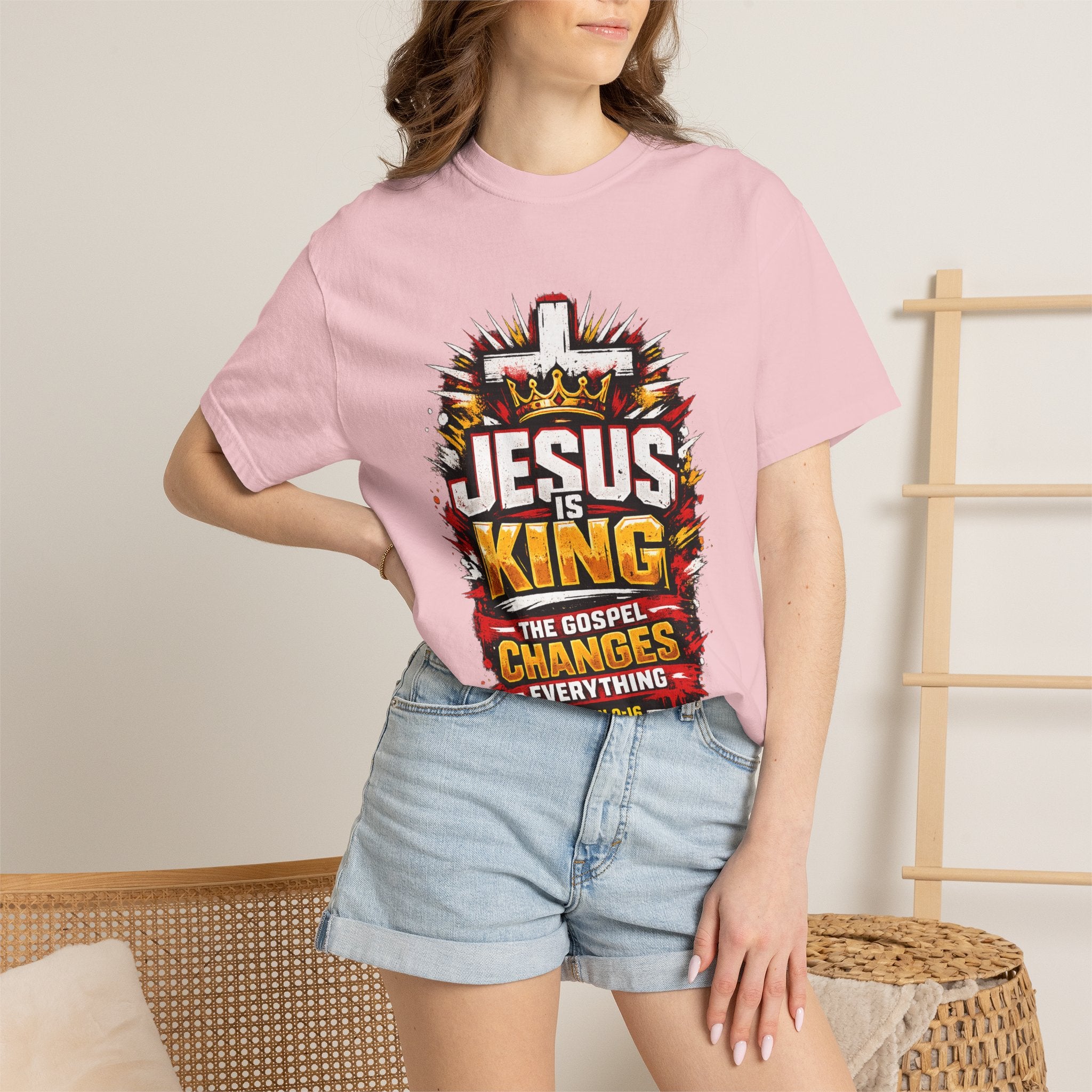Jesus Is King T-Shirt — The Gospel Changes Everything Christian Tee