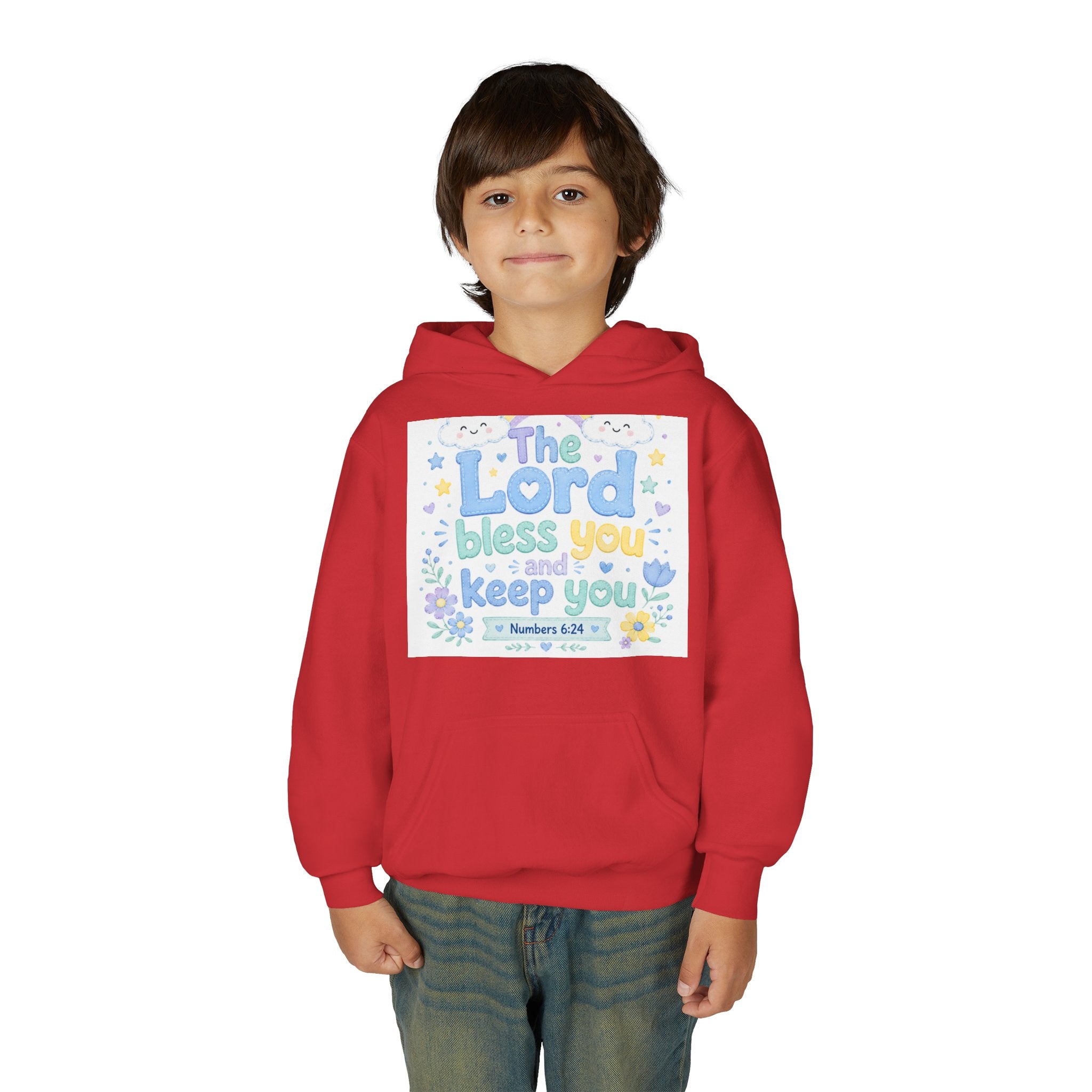 Youth Hoodie — "The Lord Bless You and Keep You" Scripture Sweatshirt (Numbers 6:24)