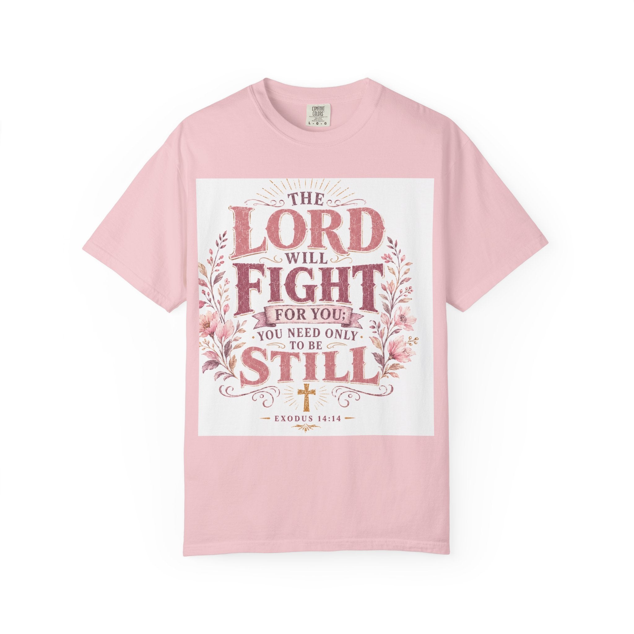 Men's Christian T‑Shirt — "The Lord Will Fight for You; Be Still" Faith Graphic Tee