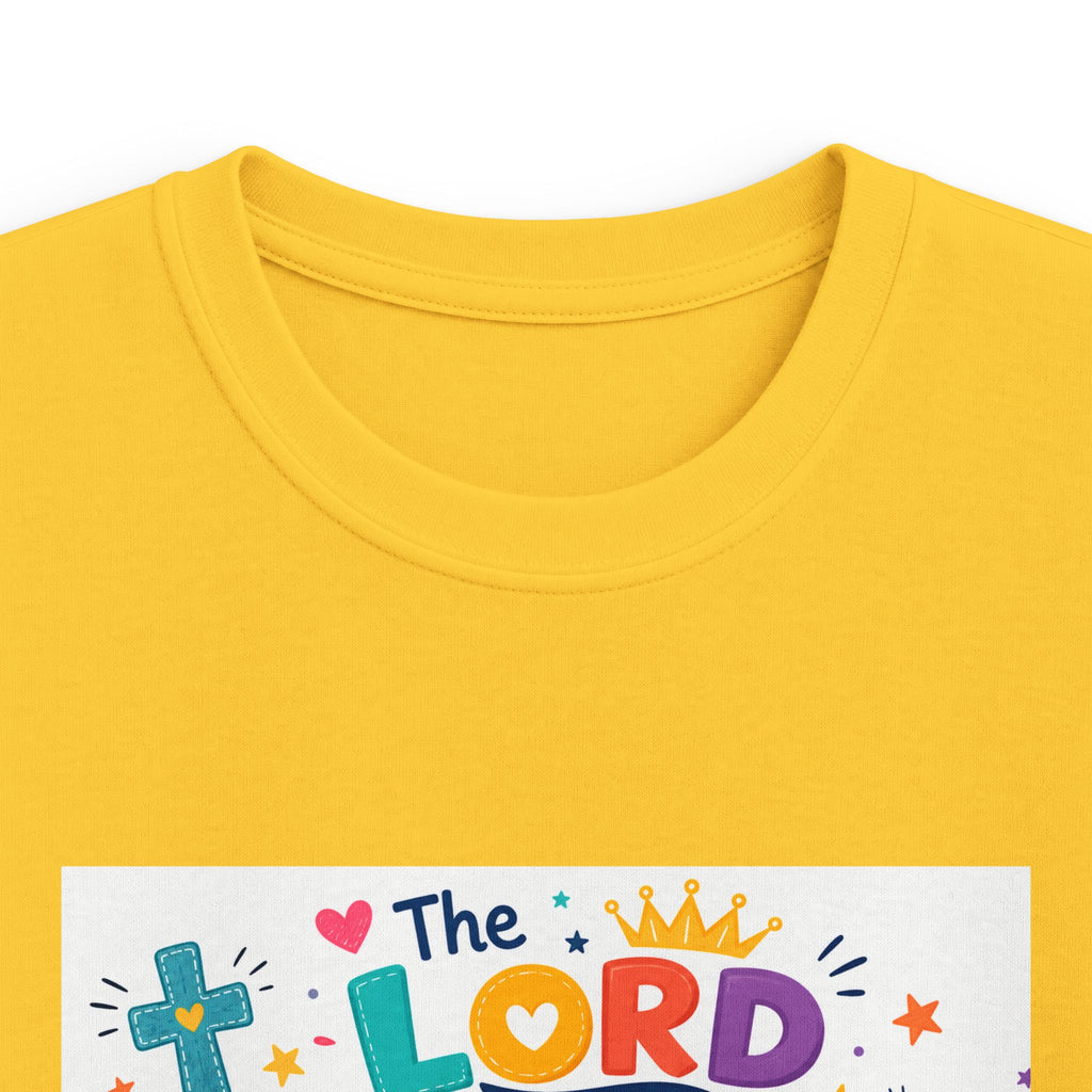 Kids Tee — "The LORD is My Strength and Shield" Christian Bible Verse Shirt