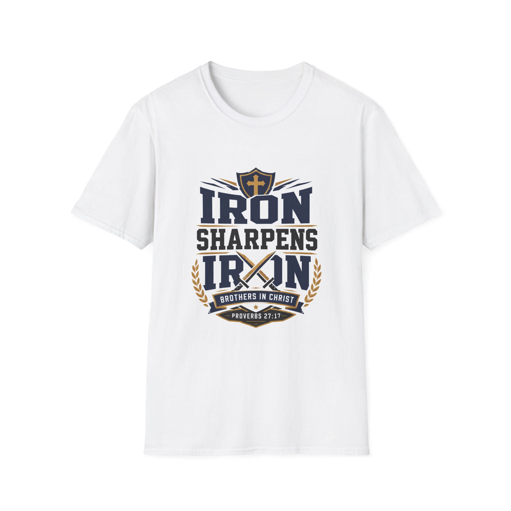 Iron Sharpens Iron T-Shirt — Christian Faith Shield Design