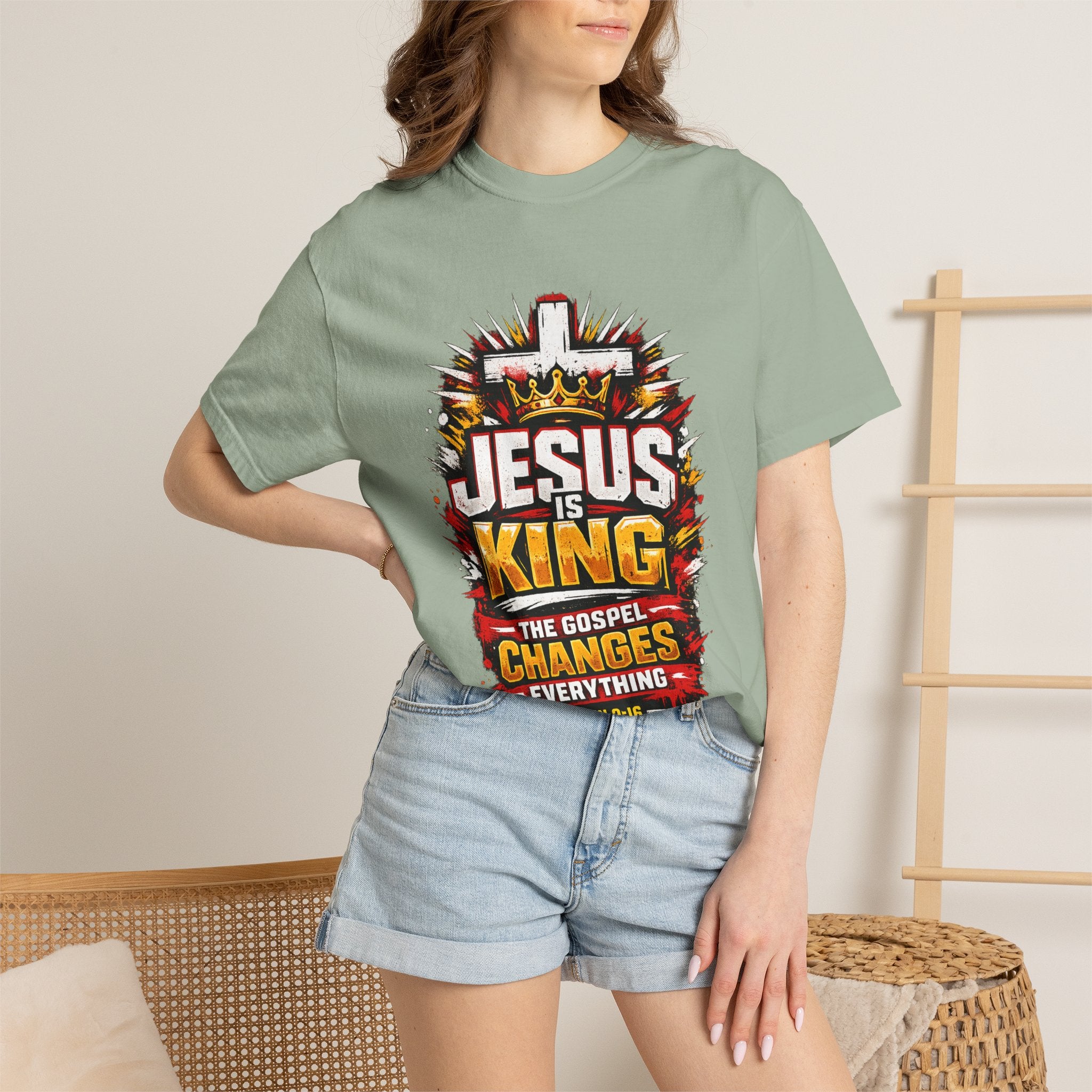 Jesus Is King T-Shirt — The Gospel Changes Everything Christian Tee